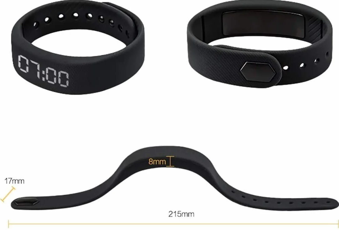 Krokomierz i krokomierz, łatwa obsługa, bransoletka fitness z zegarkiem, licznikiem kalorii, krokomierzem, bez funkcji Bluetooth, monitorowanie aktywności, licznik kalorii, pomiar bez aplikacji do biegania, kolor czarny