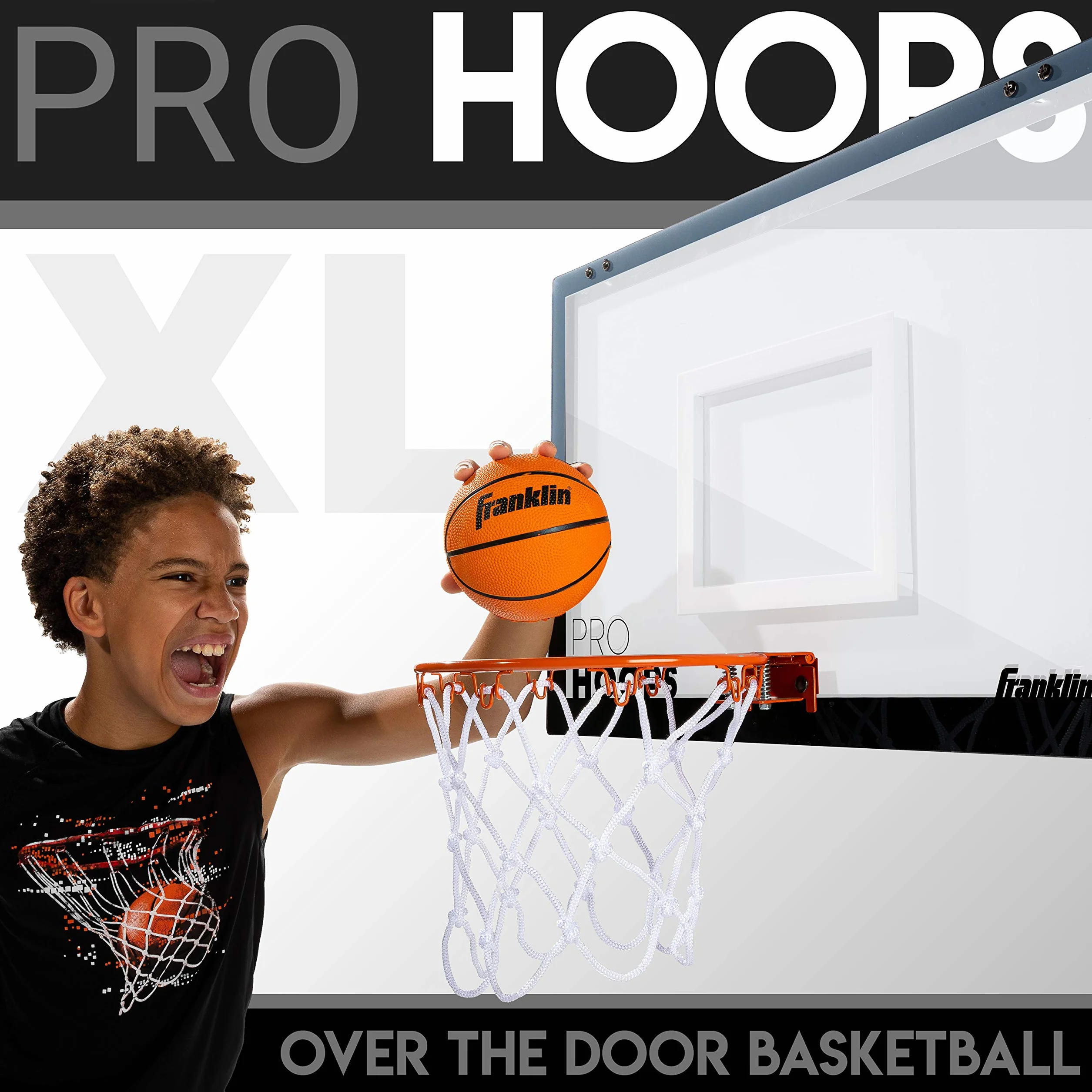 Franklin Sports Mini obręcze do koszykówki dla dzieci, do wewnątrz, nad drzwiami, mini obręcz + zestawy do koszykówki - idealne akcesorium do gier do sypialni + biura