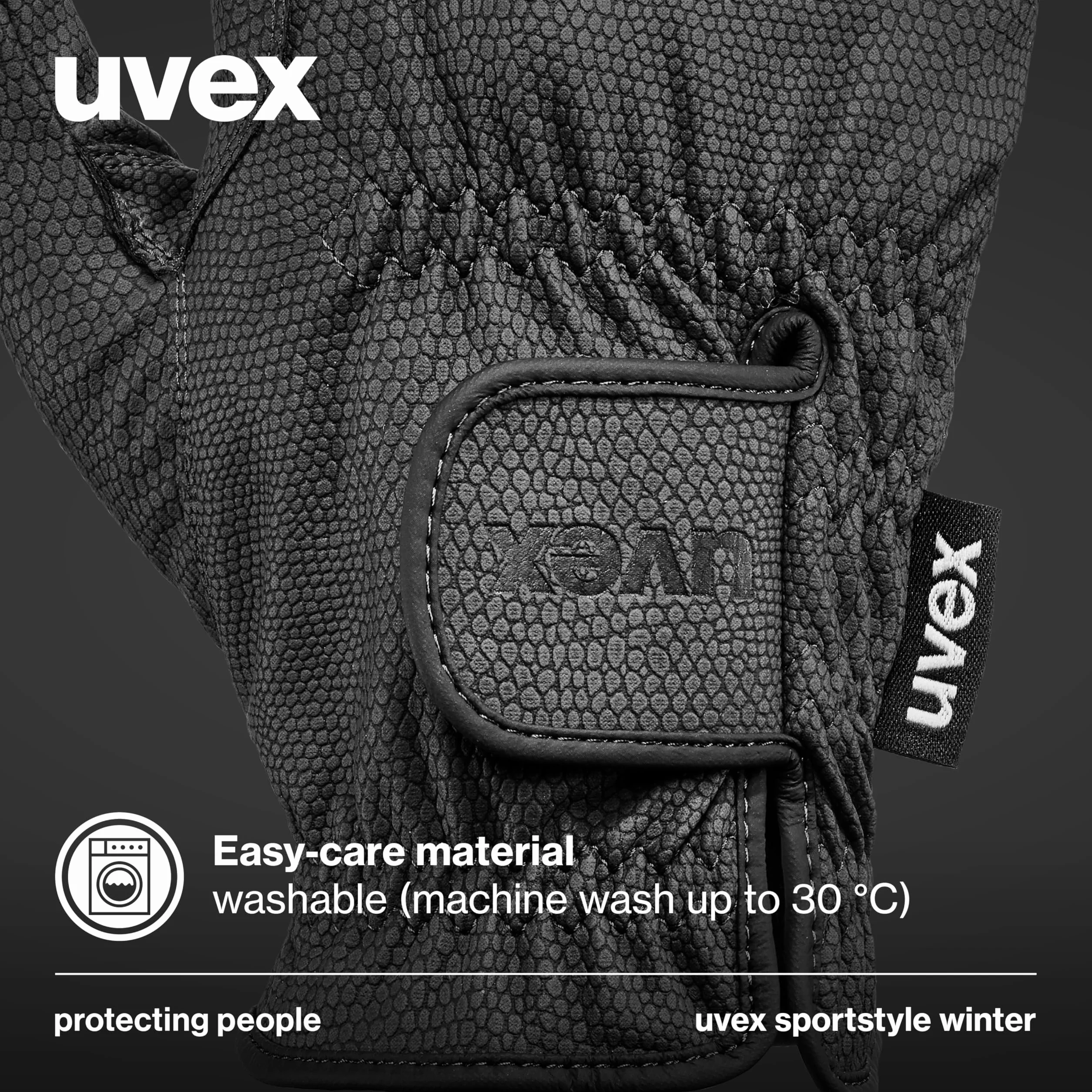 uvex sportstyle winter - rozciągliwe rękawiczki jeździeckie unisex - znakomity chwyt i trwałość - izolacja Thinsulate - black - 9.5