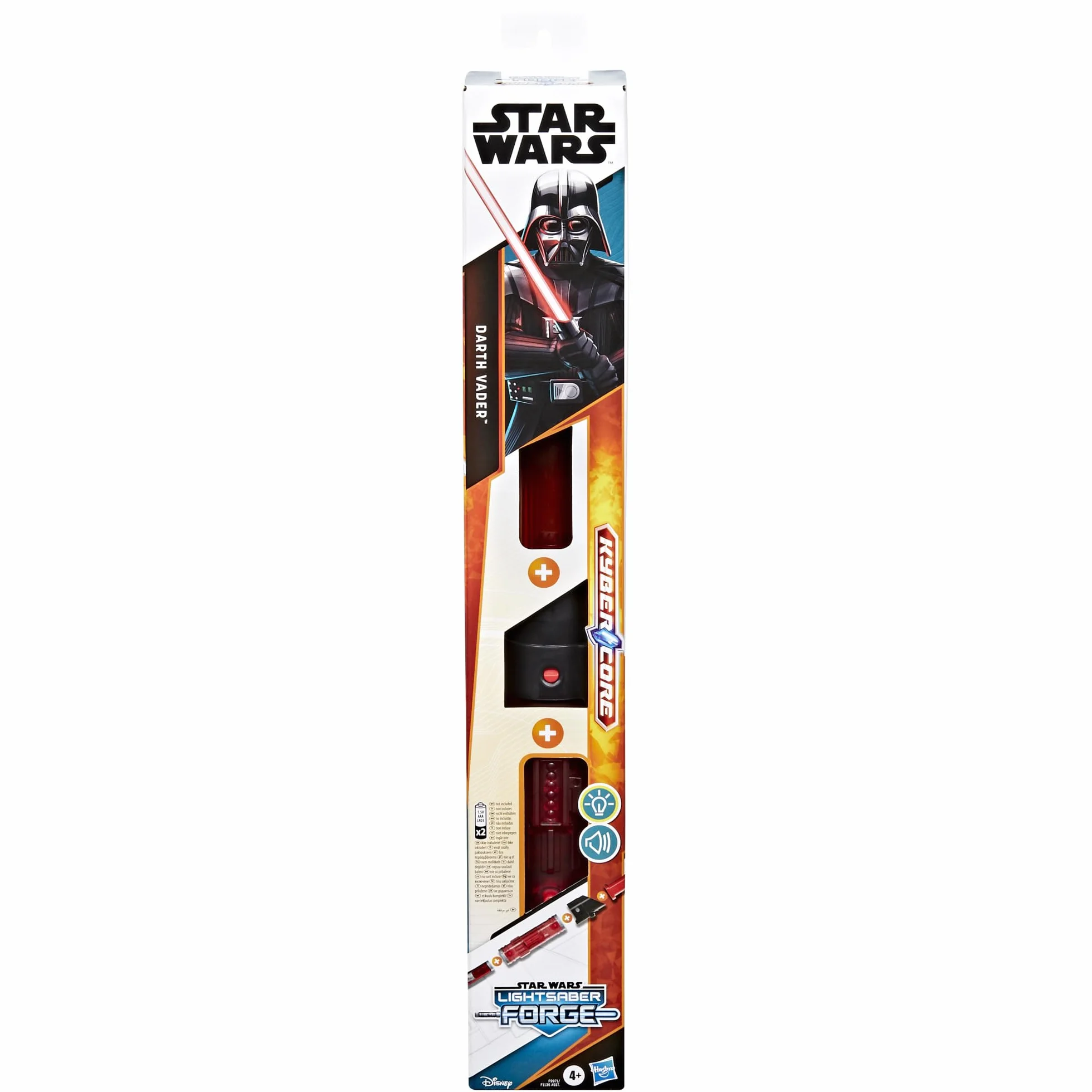 Star Wars Lightsaber Forge Kyber Core, Darth Vader, czerwony konfigurowalny elektroniczny miecz świetlny
