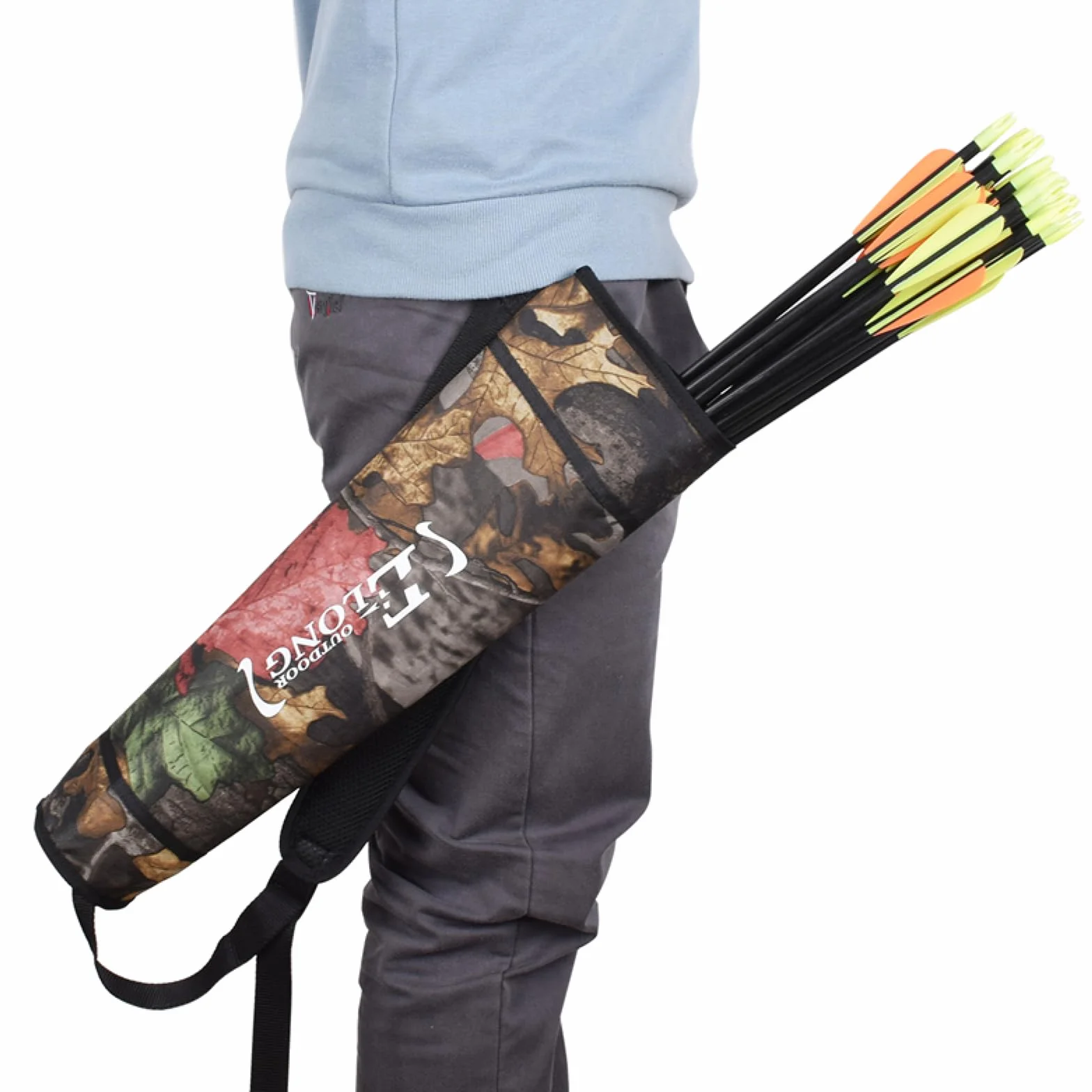 TRIWONDER Łucznictwo Quiver tylny uchwyt strzałka crossbody powinna torba wisząca w talii torba do strzelania polowania 25 szt. strzałek