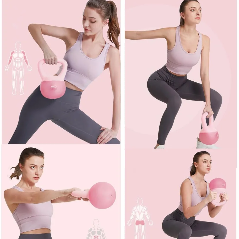 ZhaoCo Miękkie hantle kettlebell 10 kg z piaskiem żelaznym - zestawy dla kobiet i mężczyzn, bezpieczne ćwiczenia siłowe do fitnessu, ćwiczeń w domu
