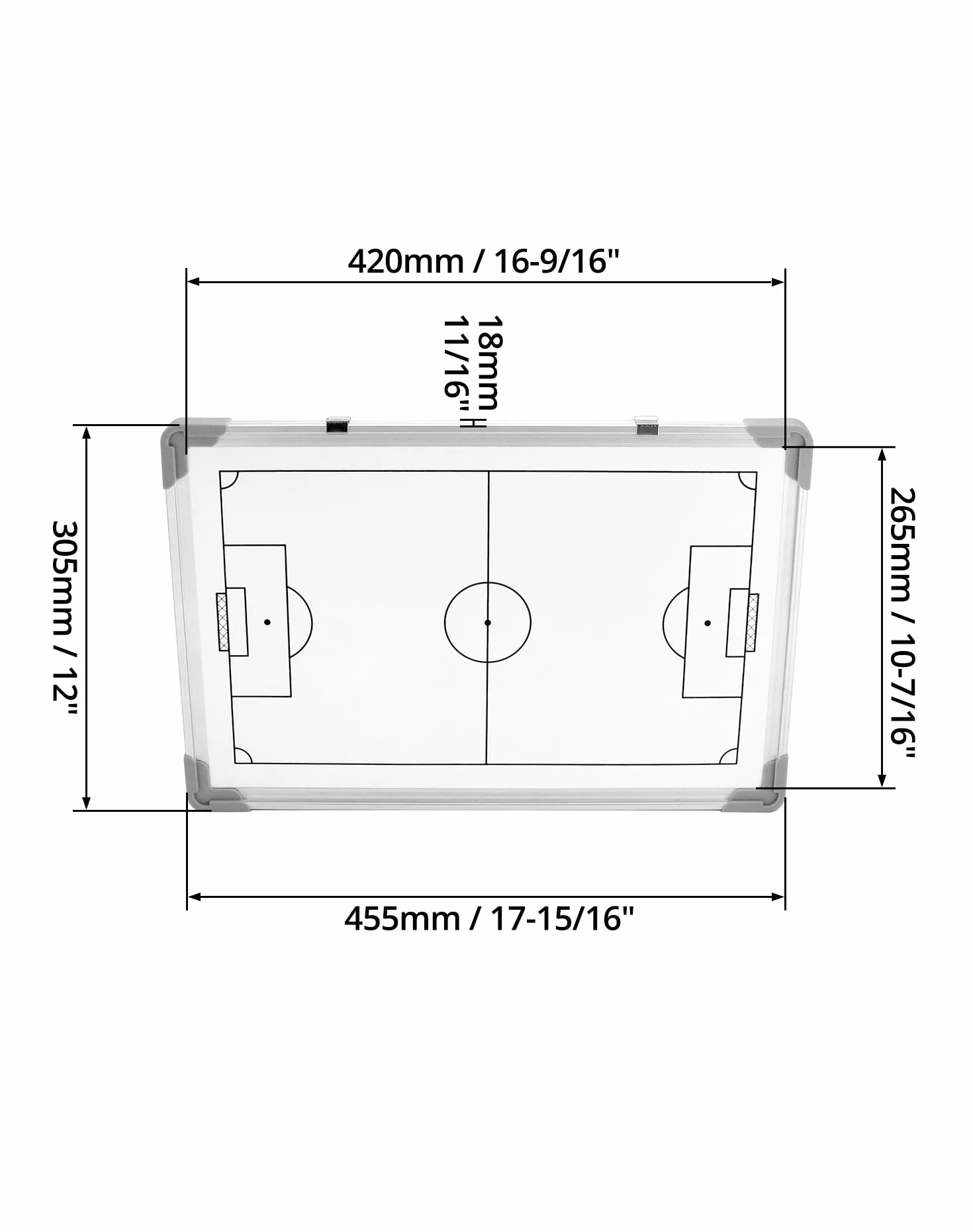 QWORK® Tablica taktyki piłkarskiej, teczka trenera piłki nożnej z akcesoriami, 45 x 30 cm