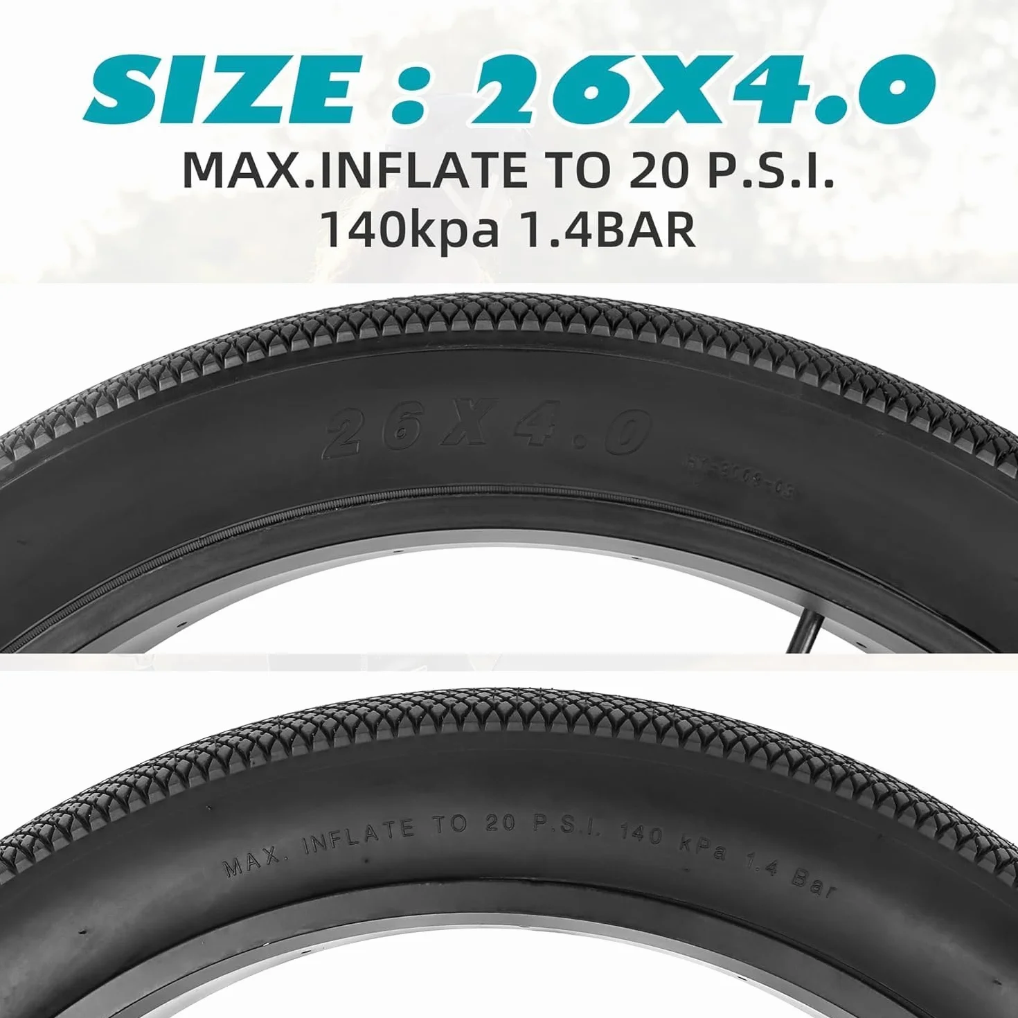 ZUKKA Opony do roweru Fatbike 26 x 4.0 cala Heavy Duty składane opony tłuste 26x4.0 z osłoną i 2-pakiet 26-calowych dętek 26x4.0 do roweru Fatbike, górskiego MTB