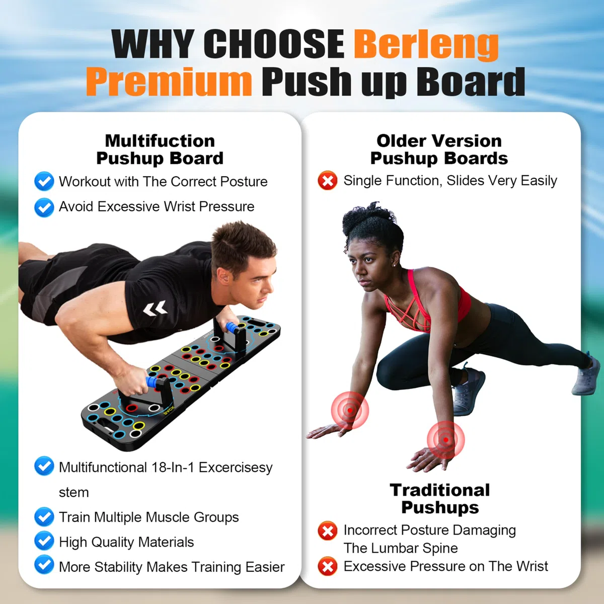 Deska do Push Up 56 w 1, wielofunkcyjna, składana listwa push-up, przenośne uchwyty do pompek podłogowych, wielofunkcyjny zdejmowany drążek push-up, przenośny uchwyt push-up do podłogi, prezent dla