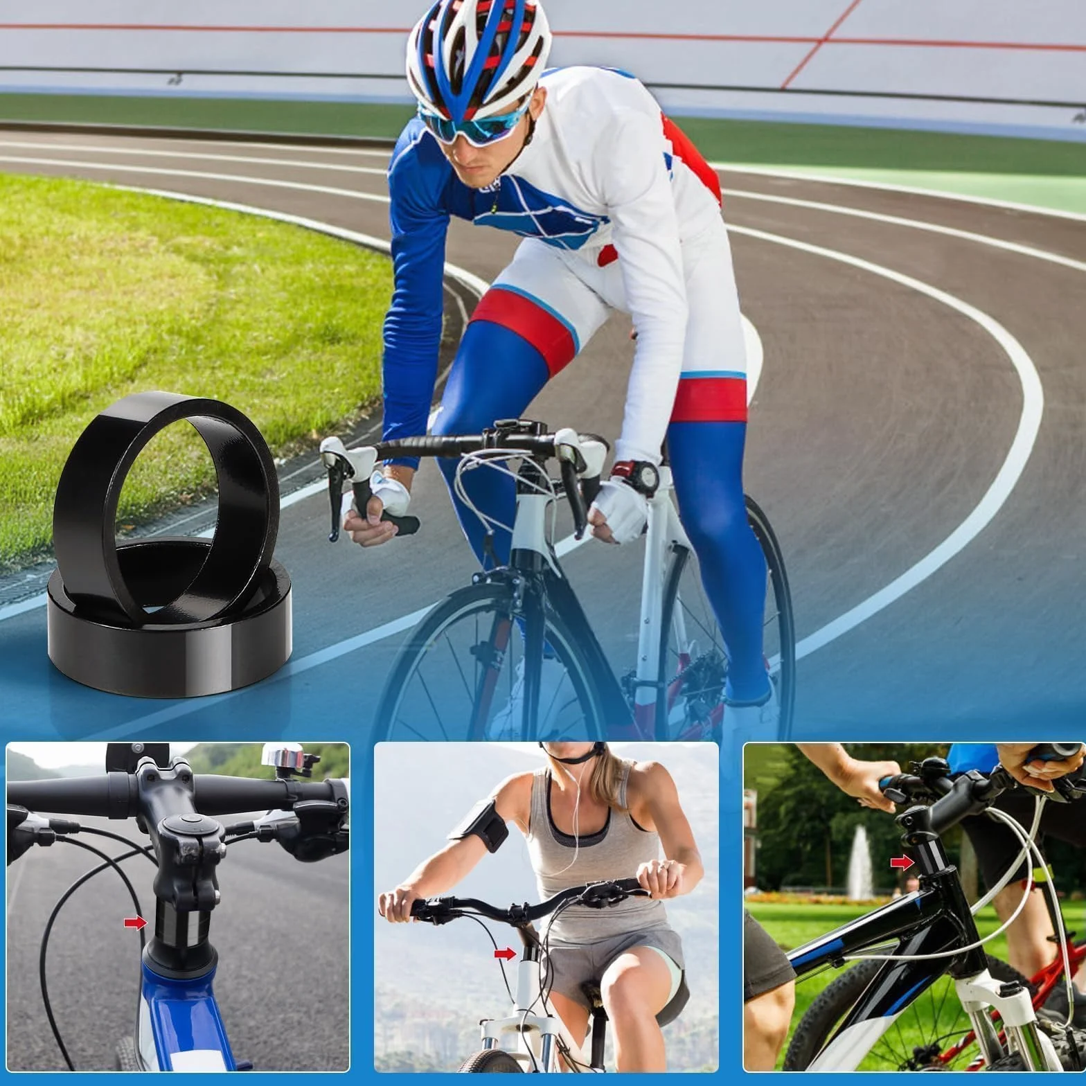 Zestaw dystansowy do kierownicy roweru
