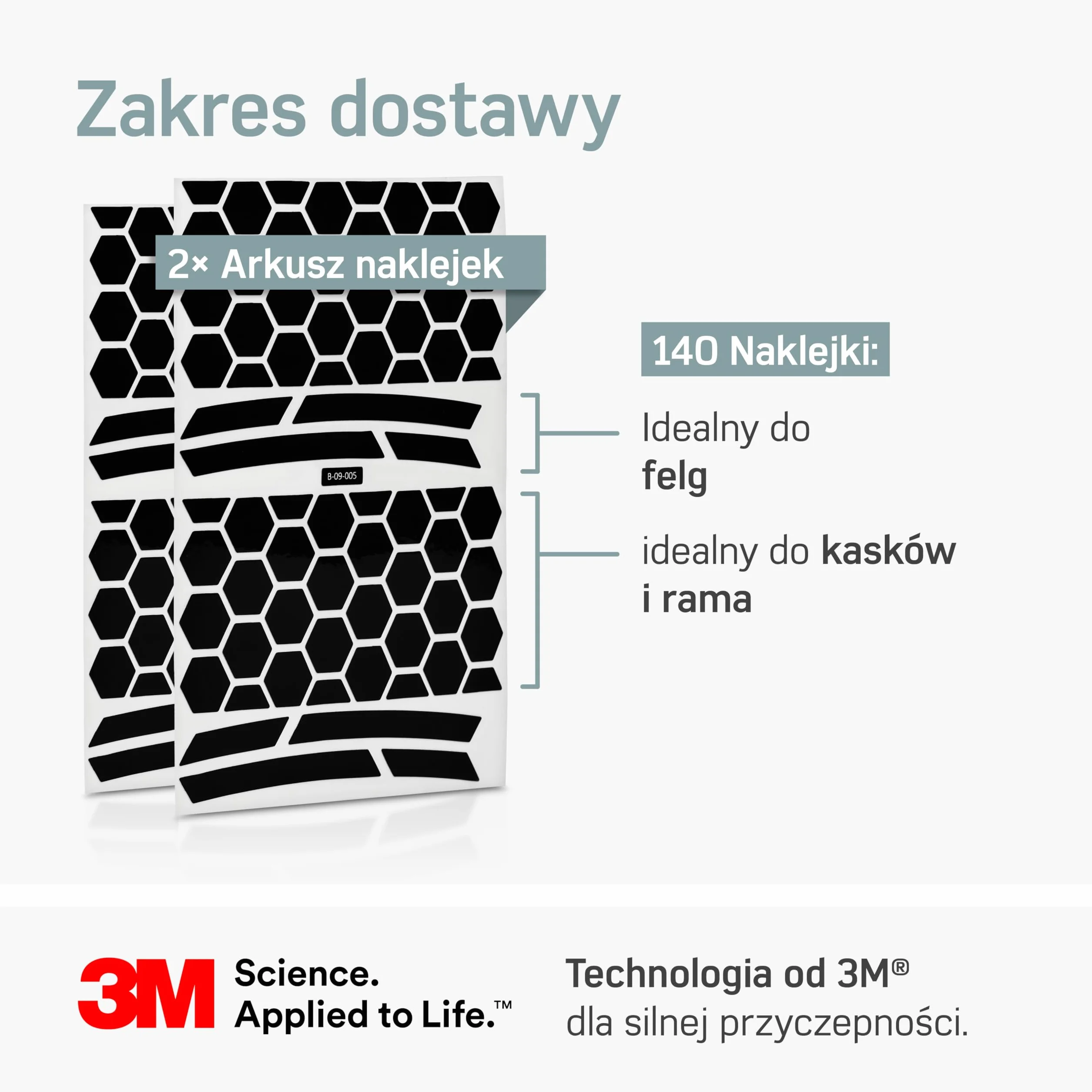Borgen Zestaw 2 naklejek odblaskowych - Na rower, felgi, kask - Naklejki odblaskowe w ciemności, do szkoły - Naklejki odblaskowe na rower