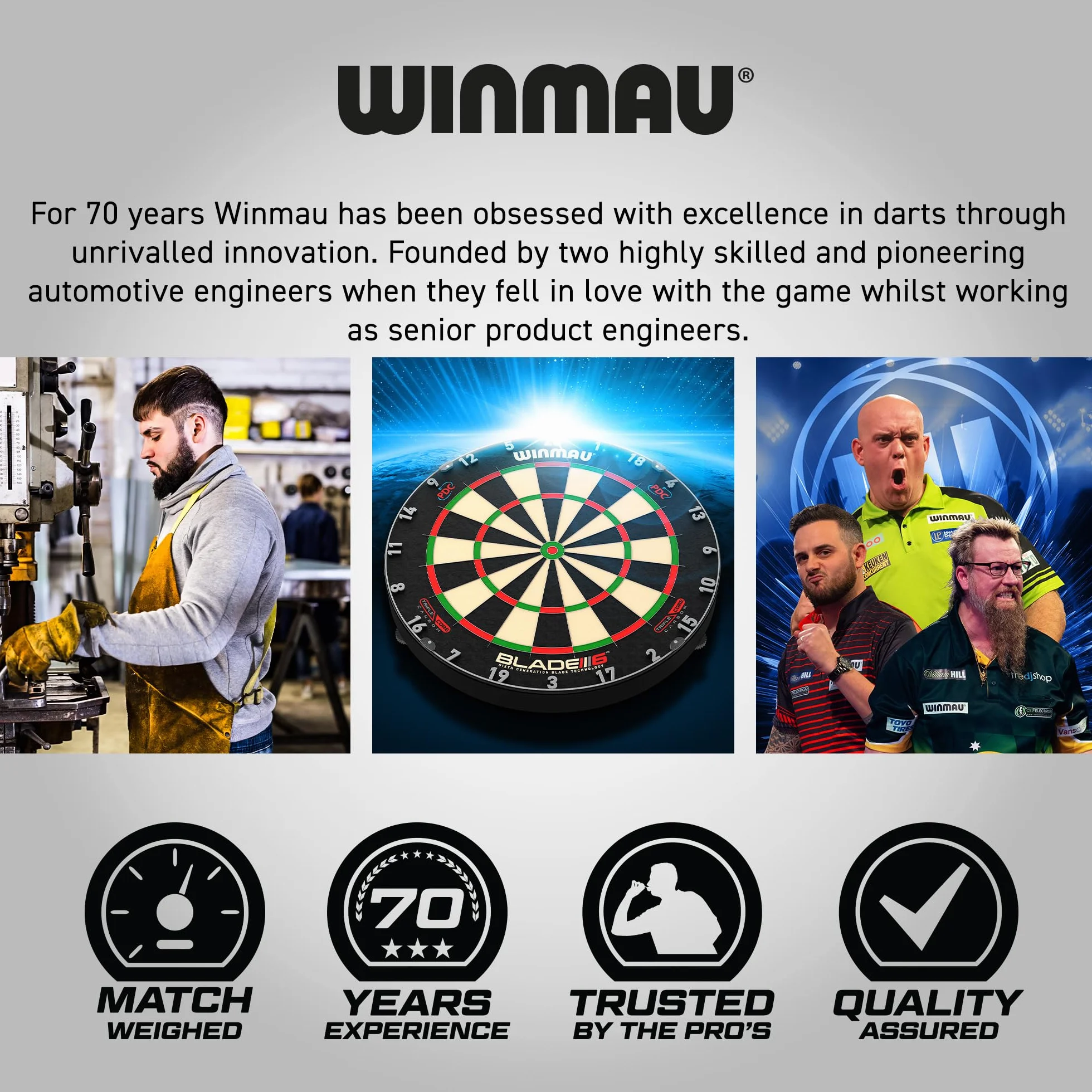 WINMAU Tarcze do rzutek z serii Blade – profesjonalne oficjalne tarcze turniejowe PDC – Blade X