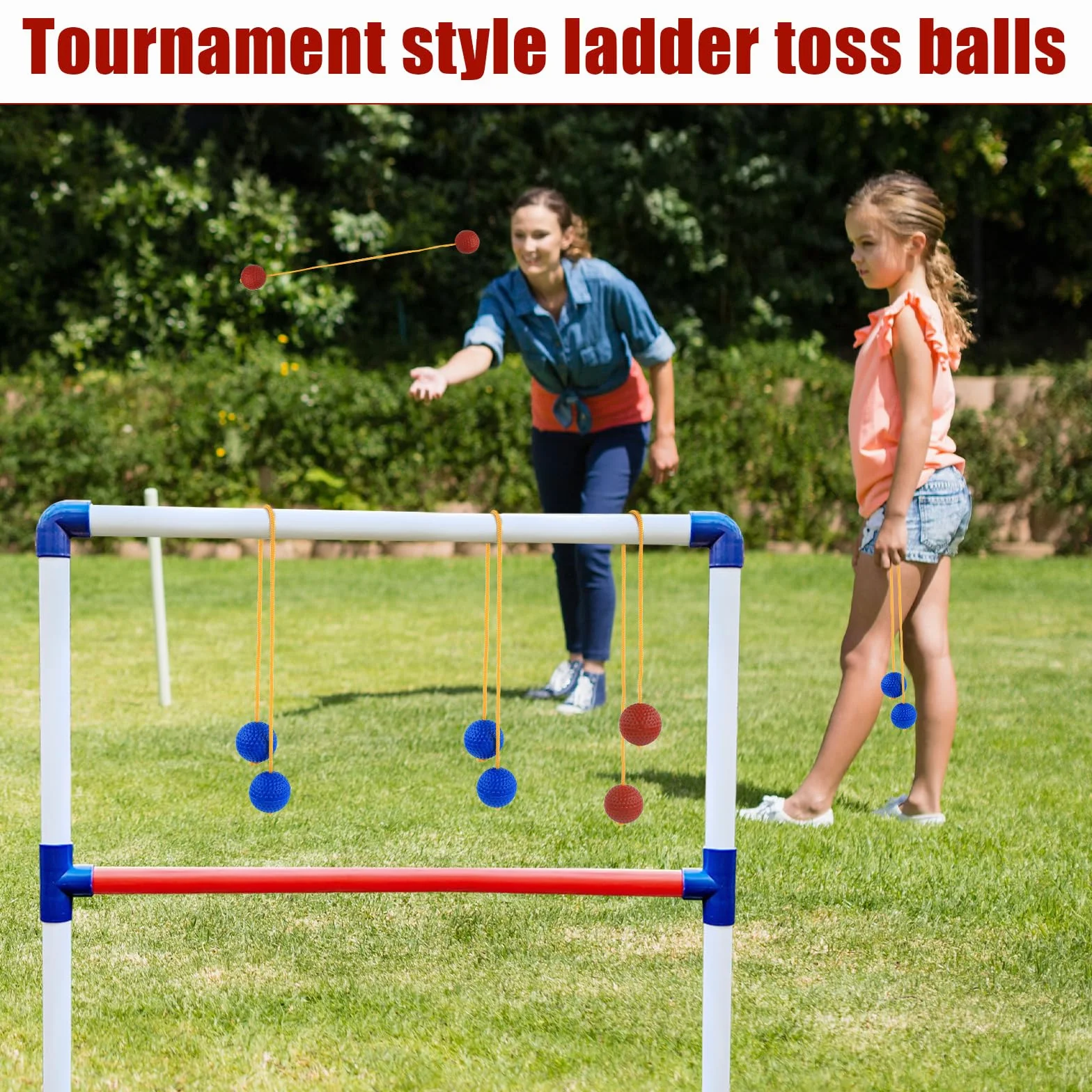 6 Paczek Wymiana Pilek Drabinkowych, Gra Ladder Ball Toss Ladderball Rzucanie Pilek Drabinka w Stylu Turniejowym Pilki Golfowe Akcesoria do Gier Sportowych Toss Match (Czerwony i Niebieski)