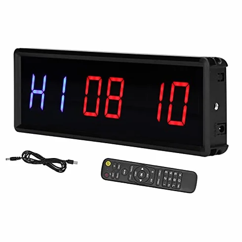 Siłownia Timer, LED Interwał Timer Odliczanie Zegar Stoper z Pilotem do Domowej Siłowni Fitness, Zakładki