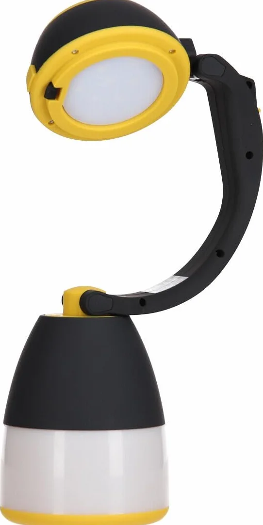 EMOS - Wielofunkcyjna lampa kempingowa LED – przenośna – 3 rodzaje światła – 215 lm, maks. 305 m – 3 tryby świecenia – 90 godzin – zasilanie bateryjne (3 x AA) – do użytku na zewnątrz – czarno-żółta
