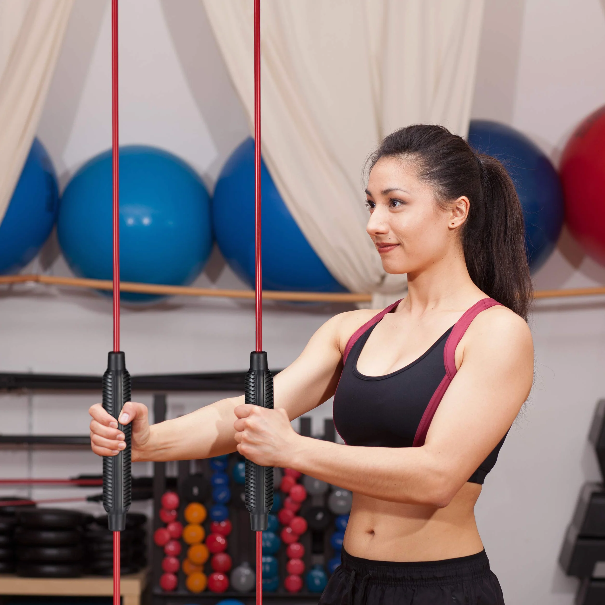 Relaxdays Relaxdays Swingstick Fitness drążek do treningu wibracyjnego, do mięśni głębokich, elastyczny, czerwony, 1 sztuka UE