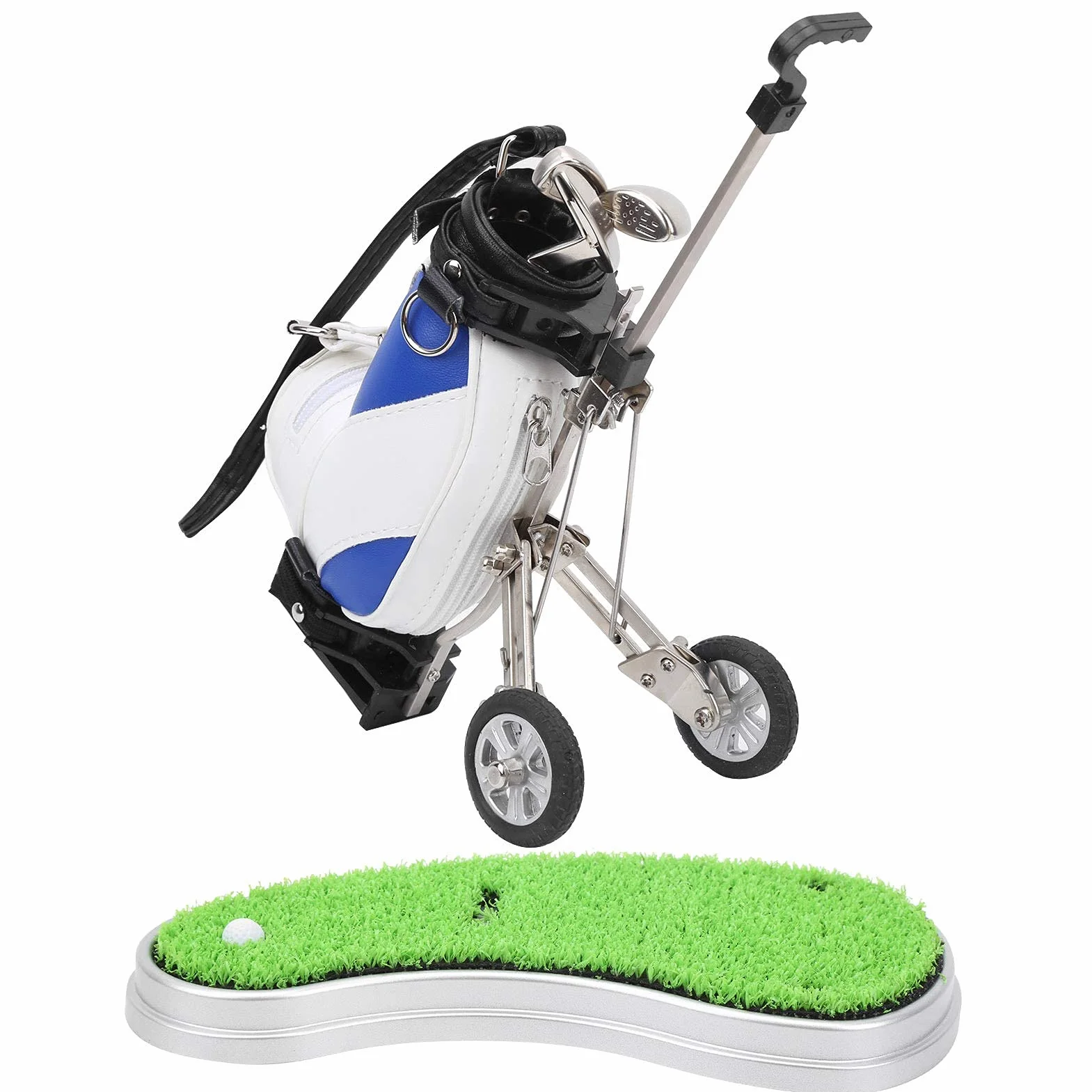 Zestaw długopisów golfowych na biurko do gry w golfa z 3 długopisami kulkowymi i mini torbą ze stopu torba na długopisy golfowe z podstawowymi pamiątkami golfowymi