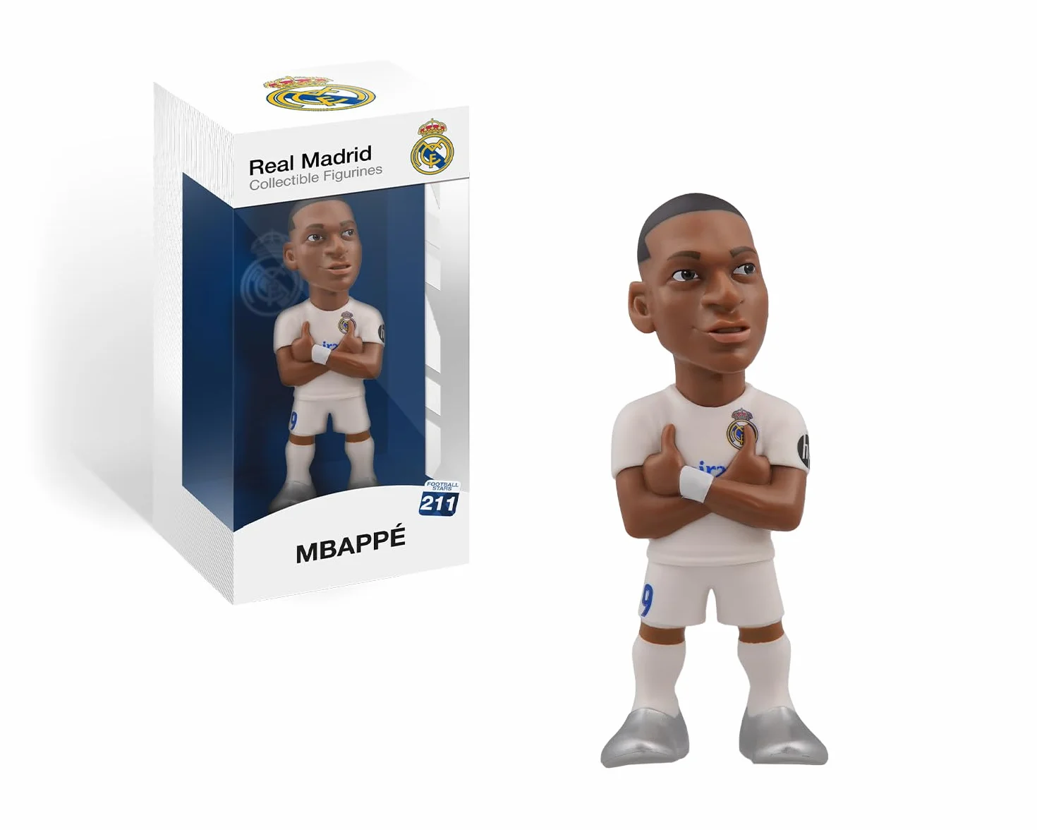 MINIX COLLECTIBLE FIGURINES MN18451 figurka Mbappé, Real Madryt, 12 cm Kolekcje na wyświetlacz, pomysł na prezent dla dzieci i dorosłych, fanów piłki nożnej