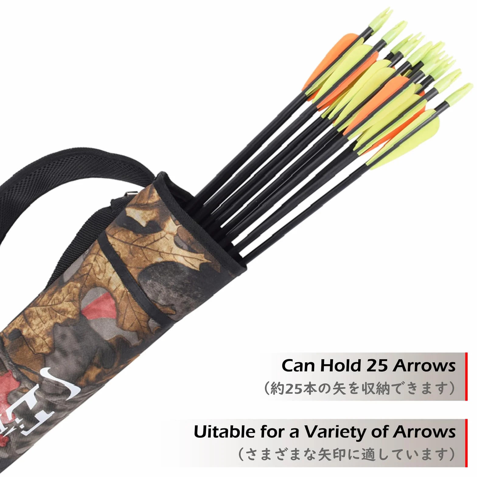 TRIWONDER Łucznictwo Quiver tylny uchwyt strzałka crossbody powinna torba wisząca w talii torba do strzelania polowania 25 szt. strzałek