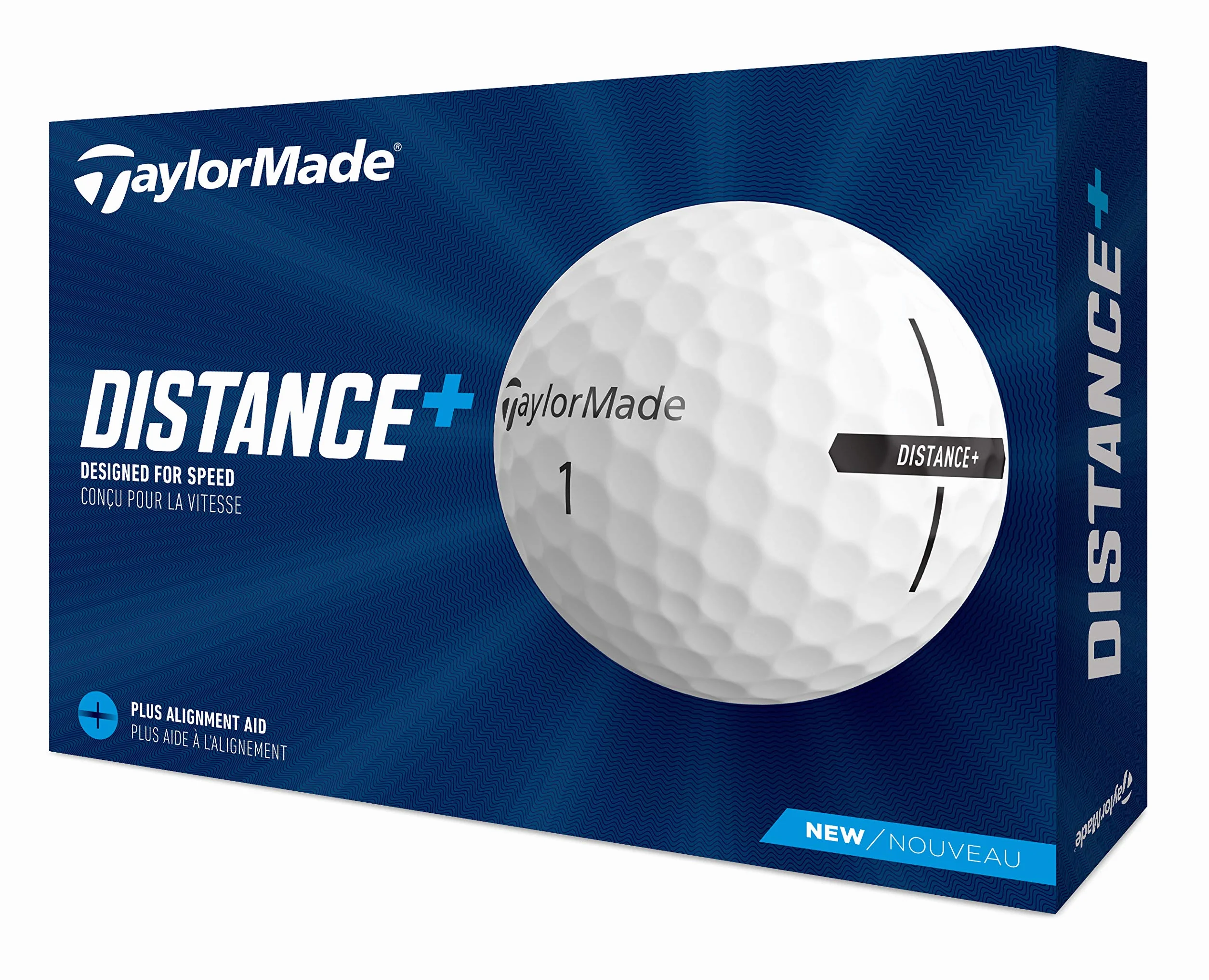 Taylormade Uniseks Distance+ N7608601 Piłki Golfowe, Biały, 12 Sztuk