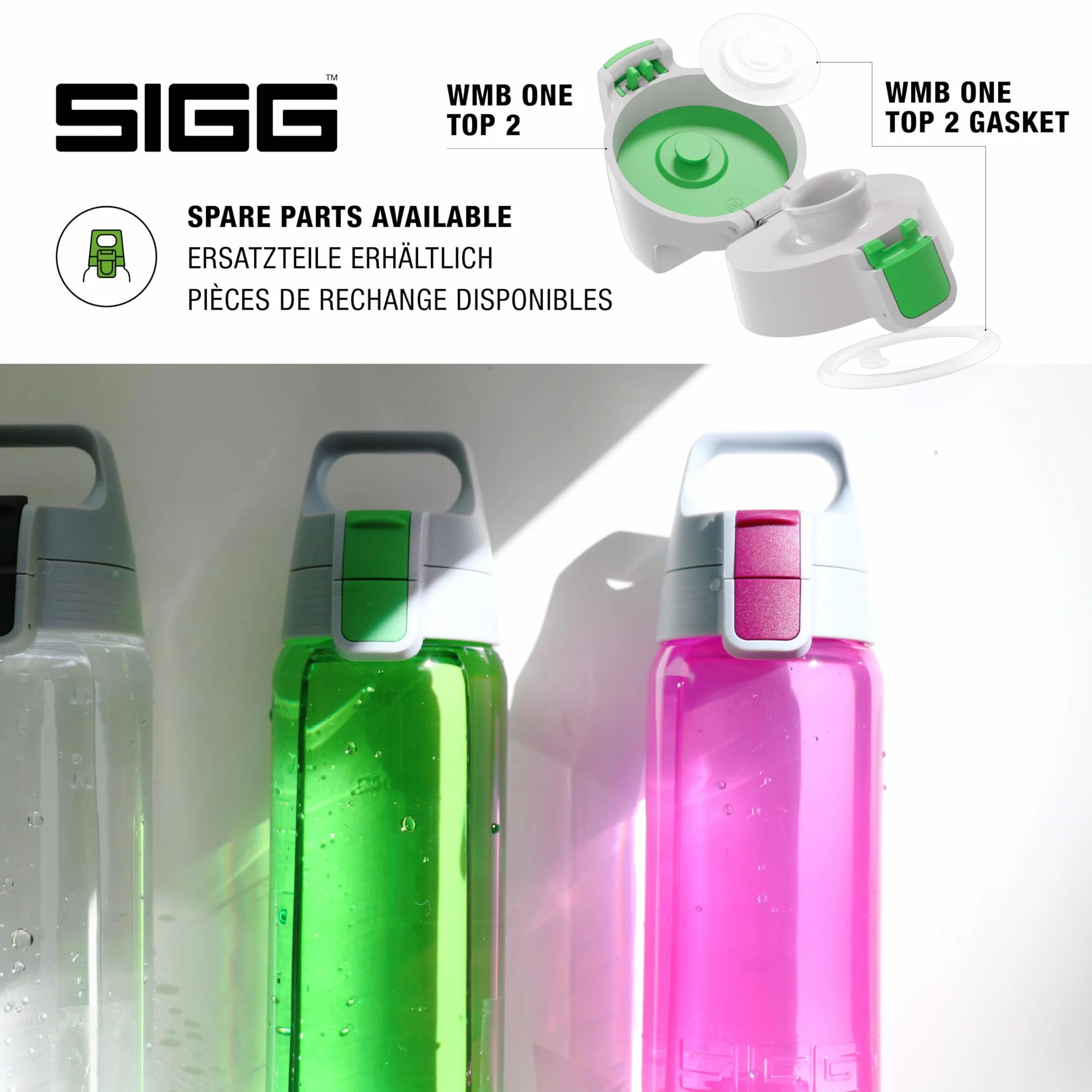 SIGG - Butelka na wodę Tritan - Total Color ONE - Nadaje się do napojów gazowanych - Można myć w zmywarce - Szczelny - Lekki jak piórko - Bez BPA - 0,6L
