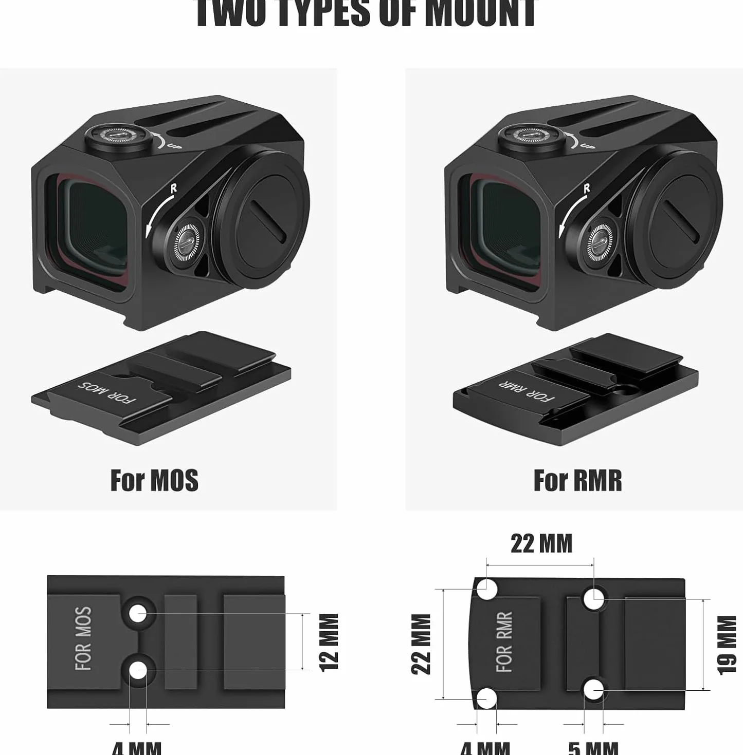 SPINA OPTICS HitFactor-03 Red dot shake awake 3 MOA Celownik kolimatorowy, Refleksyjny celownik Red dot do pistoletu z płytkami adapterowymi do Glok MOS i RMR