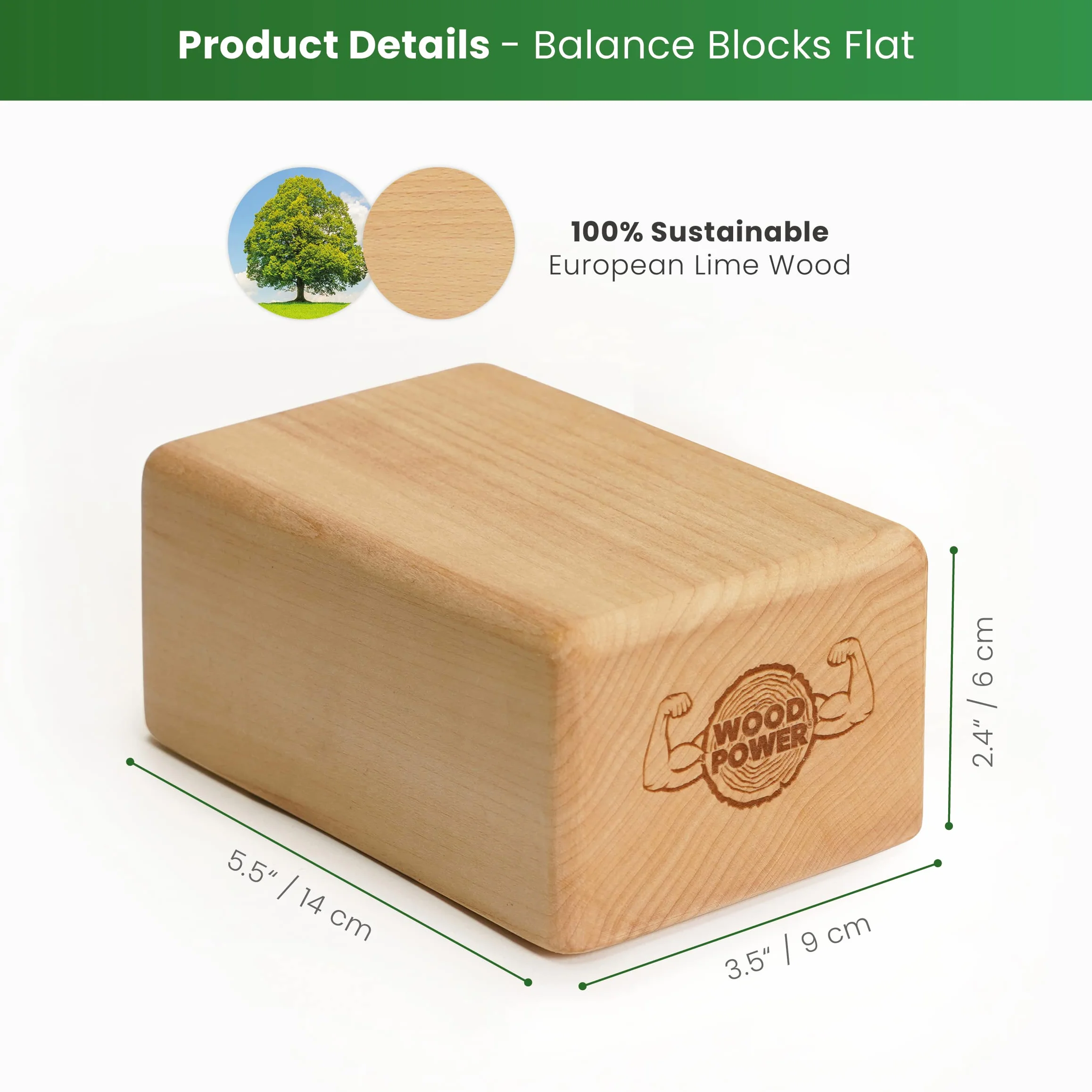 WOODPOWER® BalanceBlocks (Flat Edition) I klocki do stania na ręce i blok do jogi w jednym – wspierają nadgarstki podczas treningu bodyweight, gimnastyki, akrobatyki, jogi i wielu innych (2 sztuki)