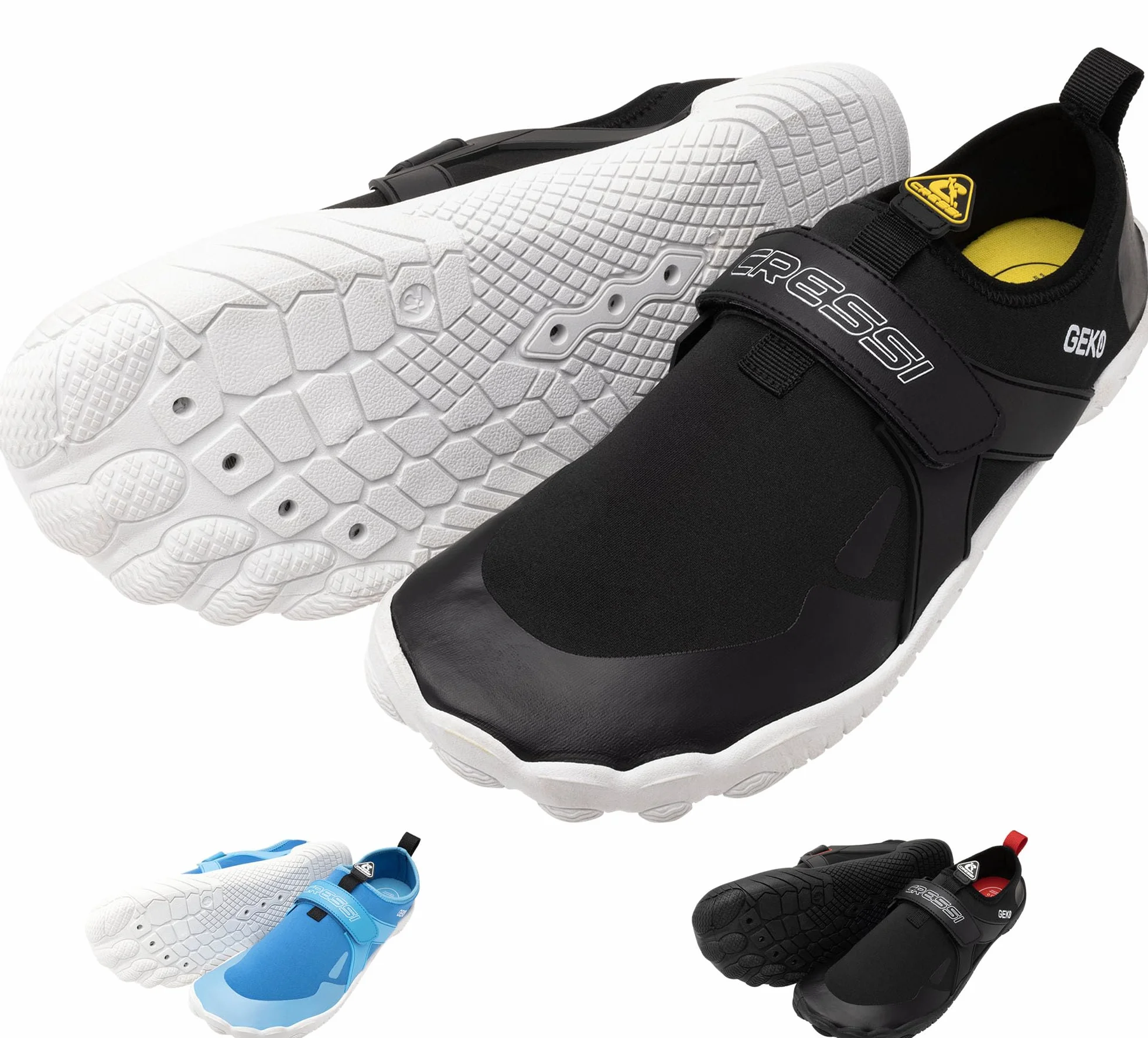 CRESSI Buty Geko Black/White 39 - Unisex Rock Shoe Idealne do wciągających wrażeń w środowisku wodnym z bezpośrednim połączeniem z dnem morskim, czarne/białe, 39