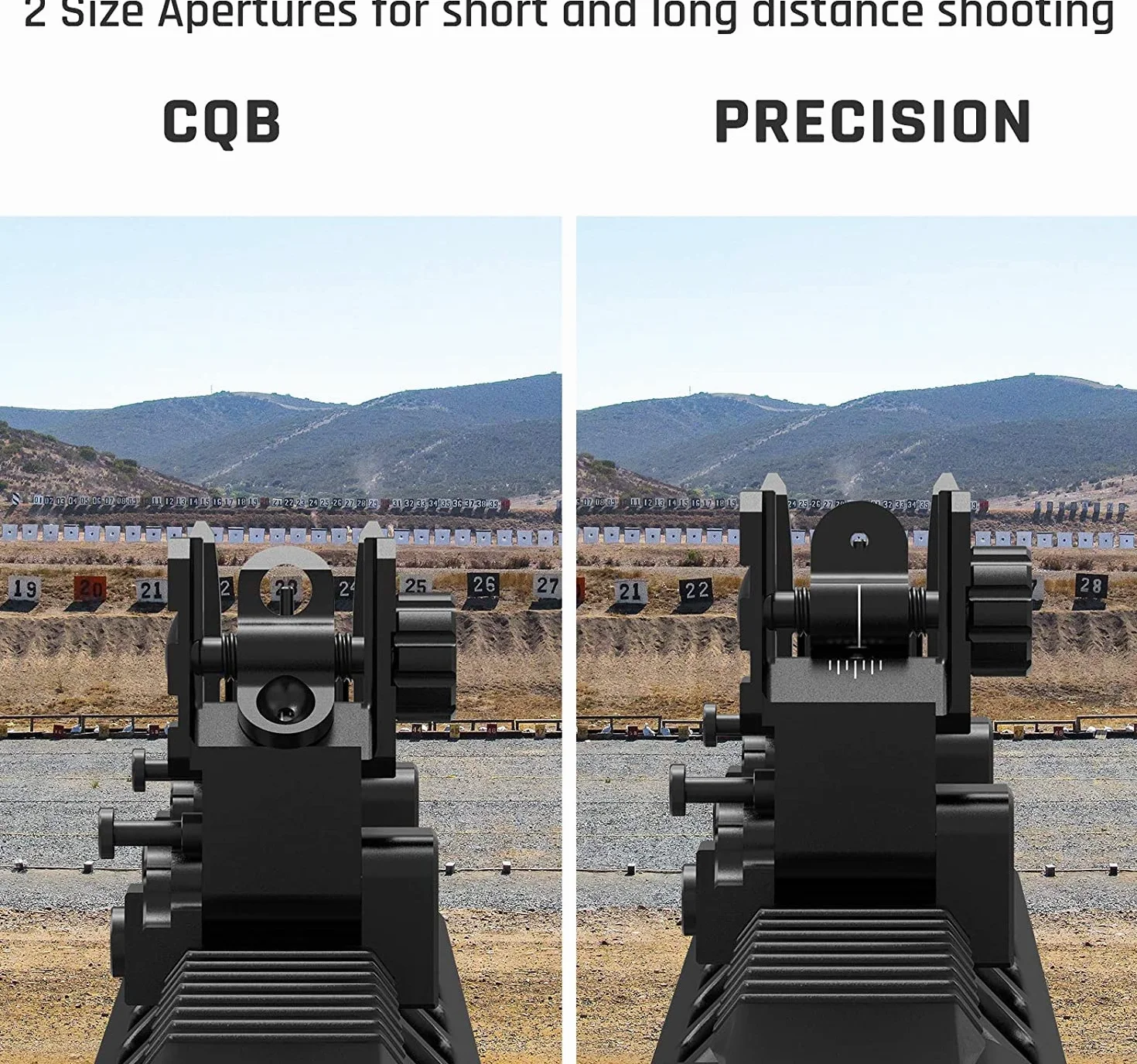 Feyachi S17 Przyrządy celownicze Flip Up Iron Sights Odchylane przednie i tylne z czerwoną i zieloną kropką Picatinny