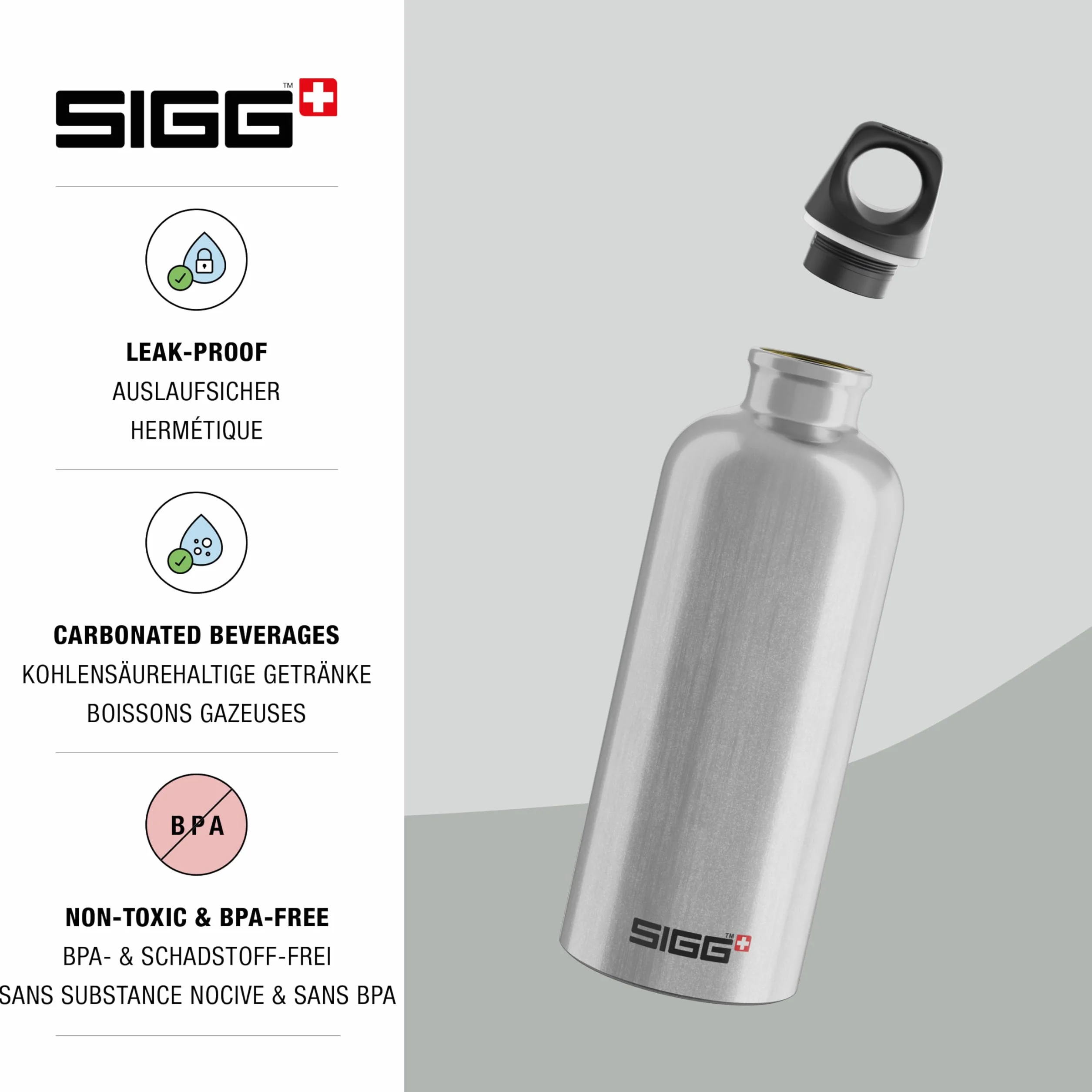 SIGG Traveller butelka na napoje (0,6 l), bez substancji szkodliwych i szczelna, lekka jak piórko butelka na napoje z aluminium