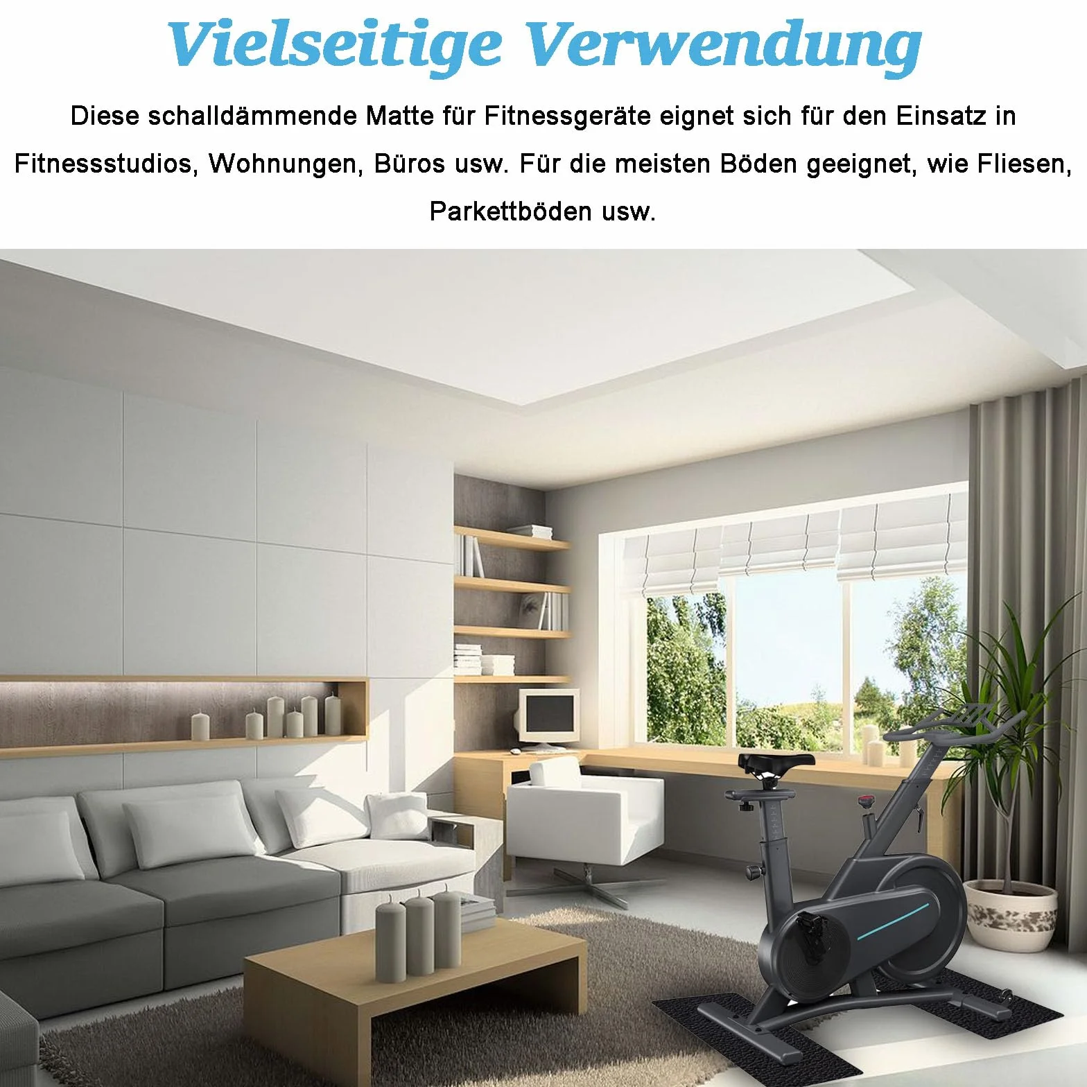Mata ochronna podłogowa do sprzętu fitness 2 sztuki 28 x 70 cm grubość 6 mm czarna