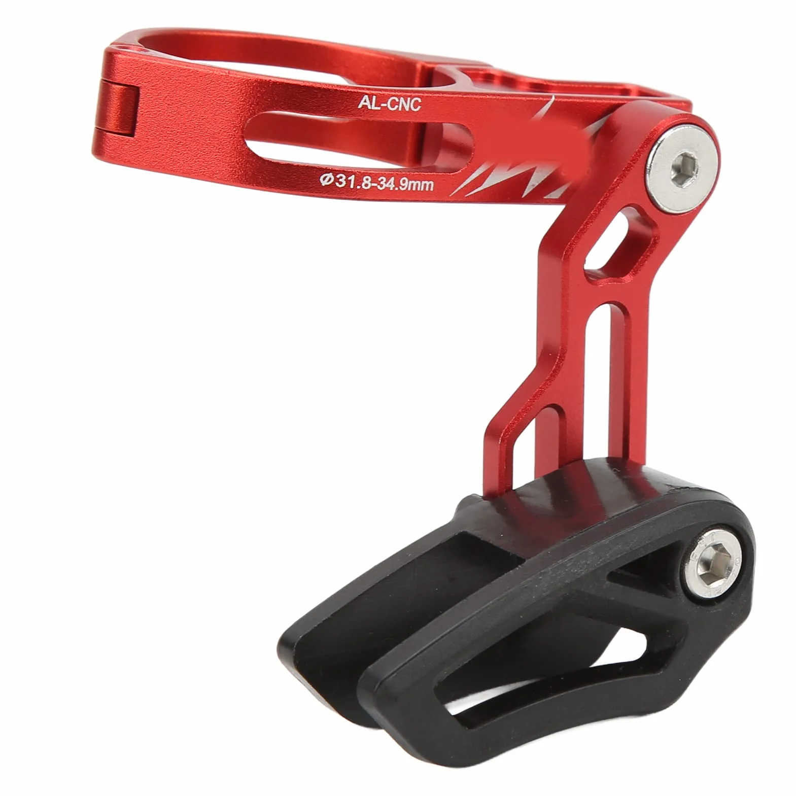 Prowadnica łańcucha Rowerowego, Czarna Prowadnica łańcucha ze Stopu Aluminium z Toczeniem CNC Zapobieganie Spadaniu łańcucha i Skakaniu Deflektory łańcucha Rowerowego do Rur