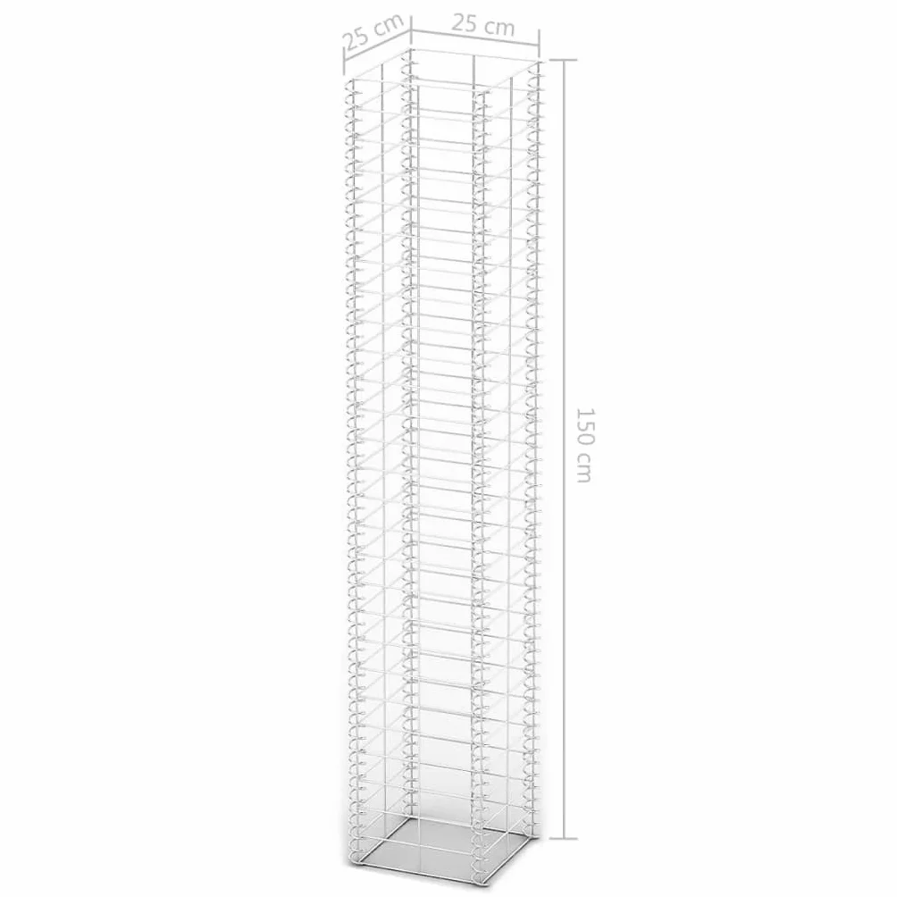 vidaXL 3x Kosz Gabionowy 25x25x150 cm