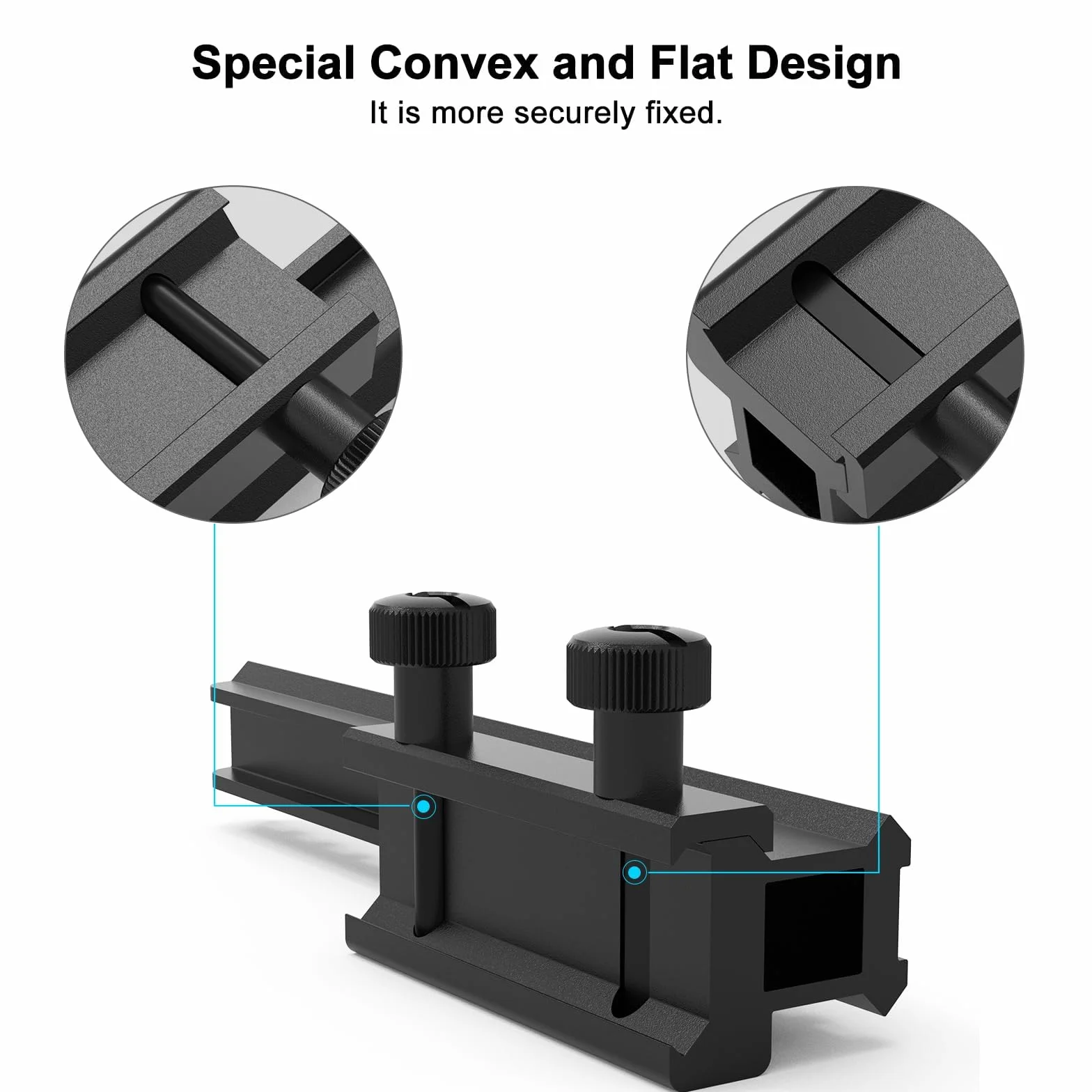 Feyachi Riser Mount, taktyczny wysokoprofilowy adapter Picatinny Weaver Rail Flat Top Mount Adapter i riser do lunety i optyki, 2,5 cm wys. x 14,5 cm dł., 14 przegródek