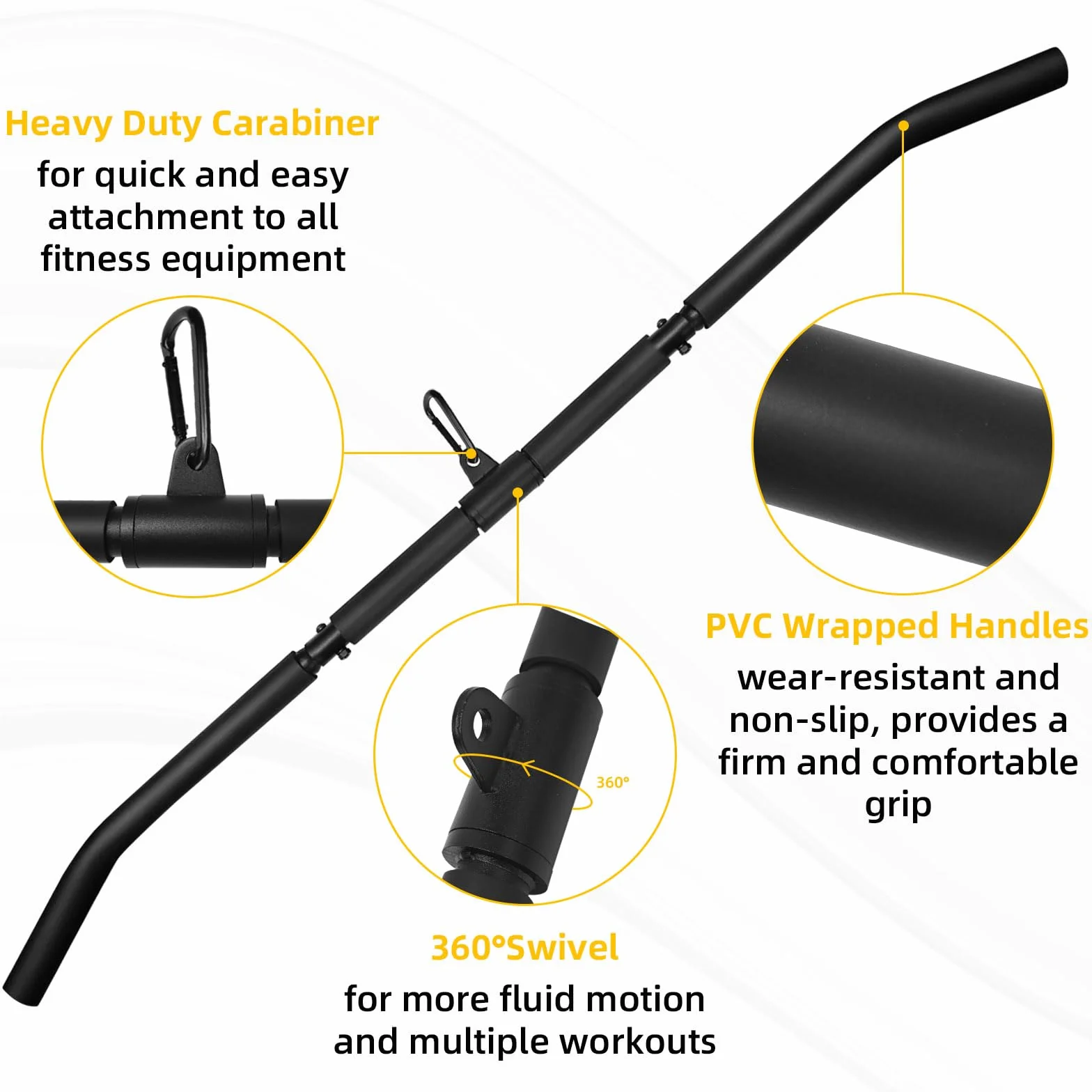 Lat Pull Down Bar, Obrotowy Prosty Bar Domowa Siłownia Kabel Maszyna Mocowanie Pulldown Biceep Tricep Bar