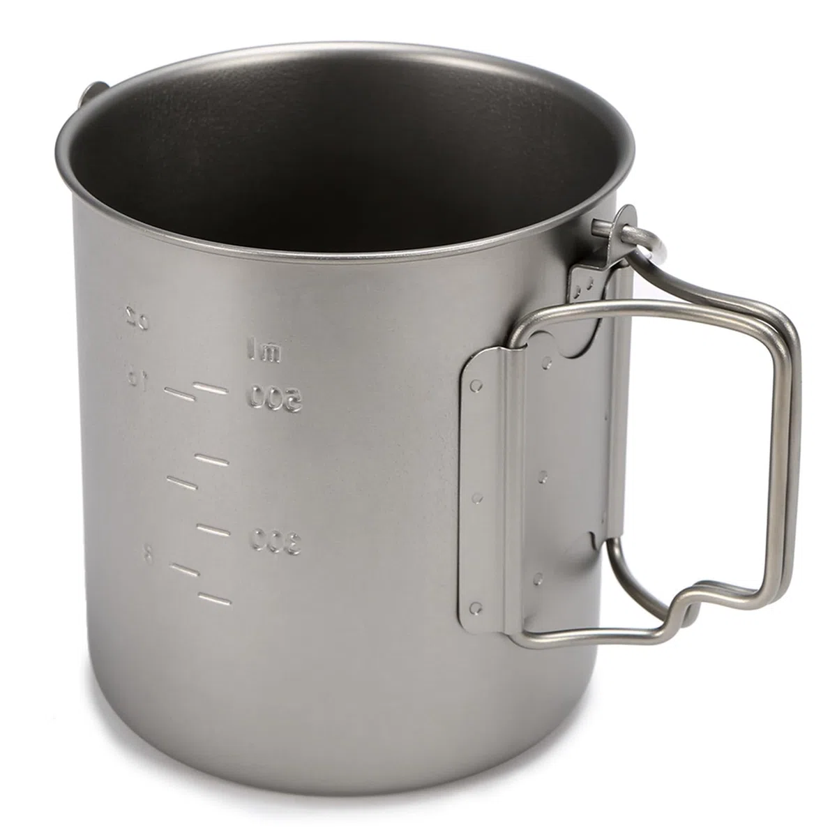 Kubek Tytanowy 400/750 Ml z Pokrywką - Naczynie Kempingowe na Herbatę, Kawę i Wodę do Wędrówek, Pieszych Wycieczek i Pikników