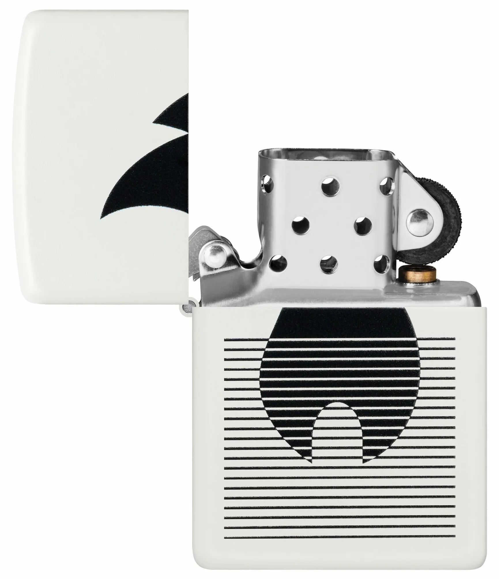 Zippo Zapalniczka Sztormowa Matowa Biała Wzór Liniowych Płomieni Wielokrotnego Użytku Odporna na Wiatr