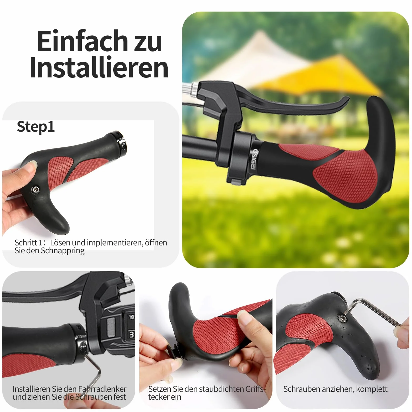 Ergonomiczne uchwyty na kierownicę rowerową, antypoślizgowe, dwustronne, na kierownicę 22 mm, do rowerów elektrycznych/BMX itp