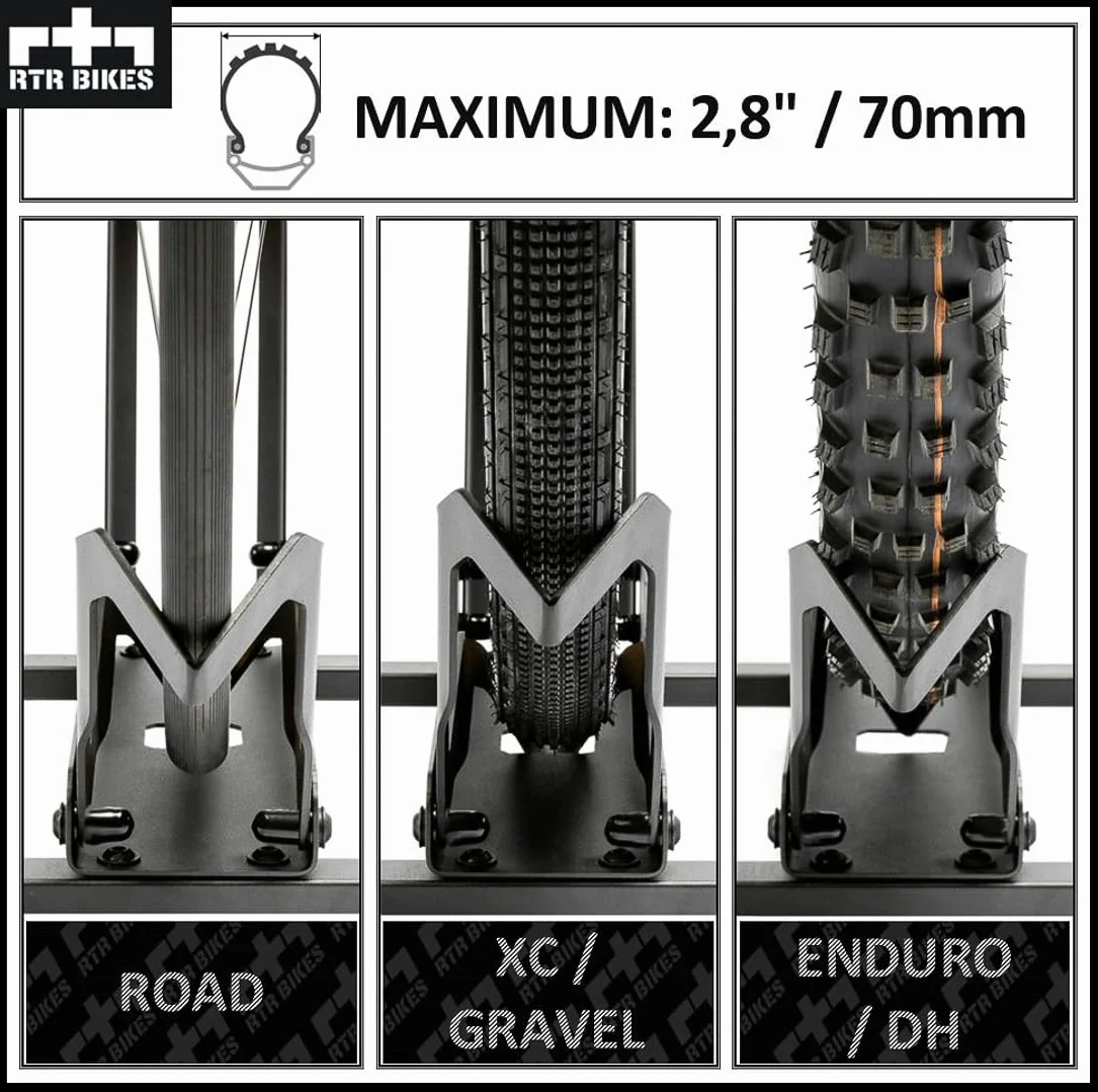 RTR BIKES Brutus Stojak Rowerowy Na Tylne Koło do 30kg Stalowa Konstrukcja 26-29" 2,8"