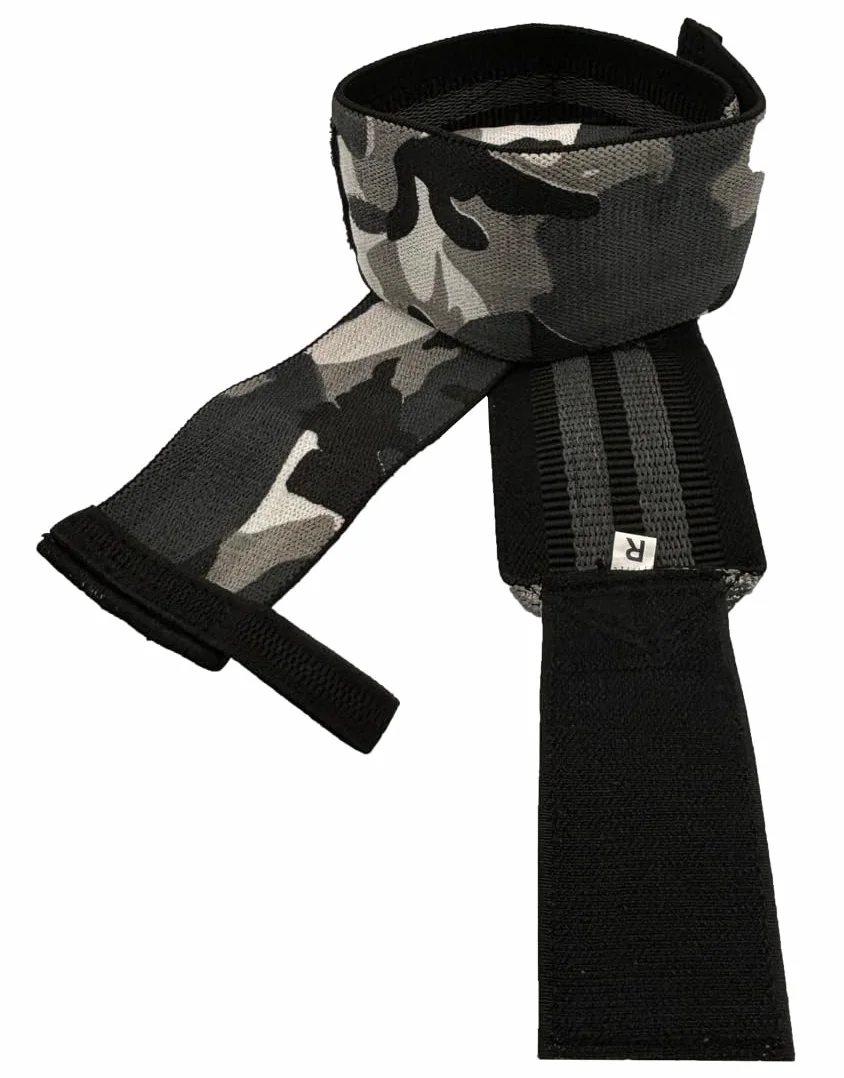 Opaski na Nadgarstki Camo 50 cm Warrior Gear | Para Owijek na Nadgarstki do Siłowni, Powerliftingu i Strongmana | Technologia Gripper – Wzmocnione Szwy