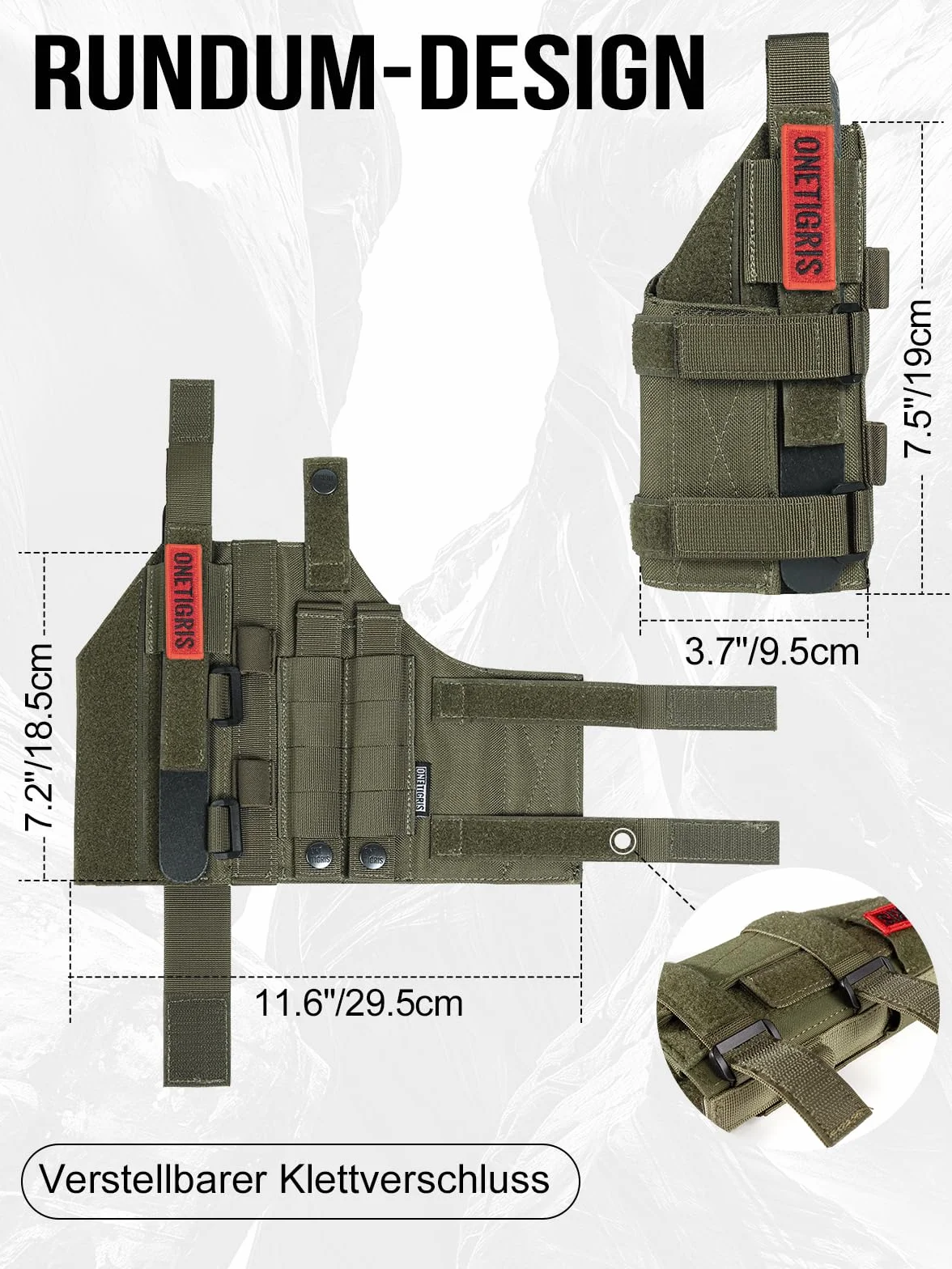 OneTigris 1000D nylonowa kabura na pistolet Molle
