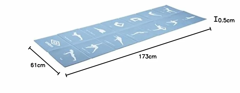 Umbro Składana mata gimnastyczna 174 x 62 cm antypoślizgowa niebieska