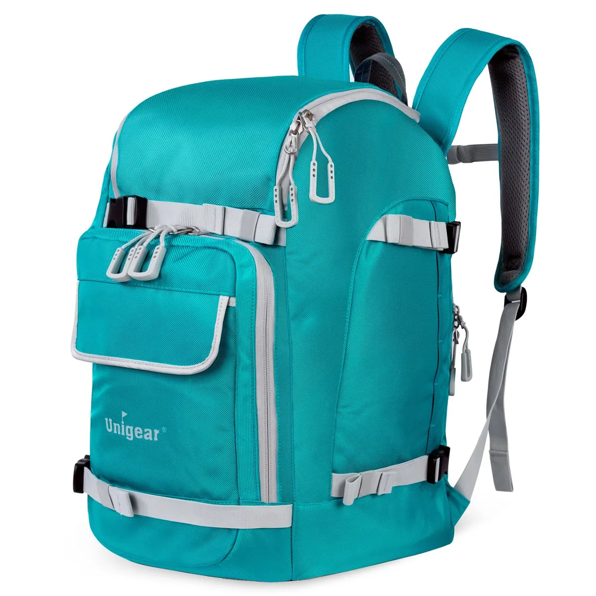 Unigear Torba na buty narciarskie z kieszenią na kask i pasami plecaka, plecak narciarski z torbą na kask, torba narciarska na buty narciarskie, łyżwy, snowboard, łyżworolki