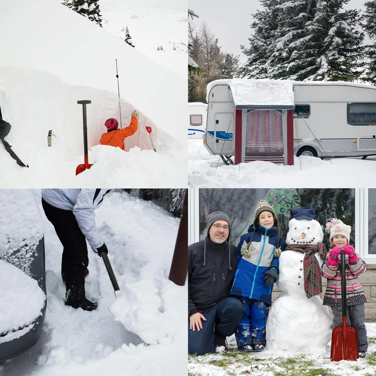 ALPIDEX Łopata Avalanche Alu wysuwany uchwyt teleskopowy Czerwony