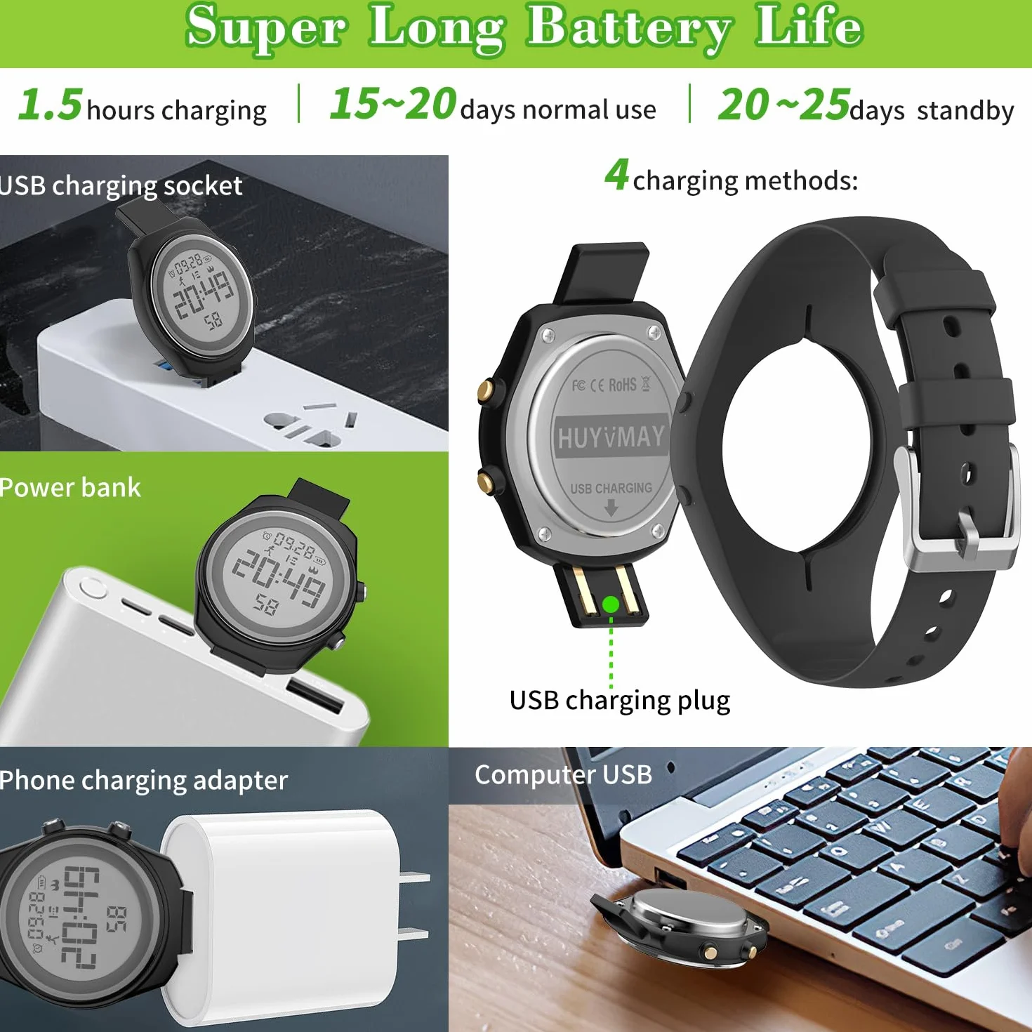 Fitness Tracker licznik kroków zegarek bez aplikacji/bez telefonu/bez Bluetooth, IP68 wodoodporny zegarek fitness z krokomierzem, licznikiem kalorii, timerem, budzikiem, prosty sportowy