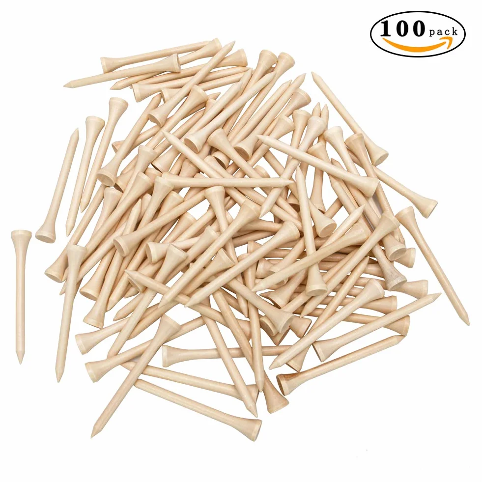 THIODOON Koszulki golfowe profesjonalne koszulki golfowe z naturalnego drewna, 100 sztuk, koszulki golfowe, wiele kolorów, rozmiar 3-1/10.2 cm, 2-3/10.2 cm lub 2-1/20.3 cm, wysokie koszulki golfowe