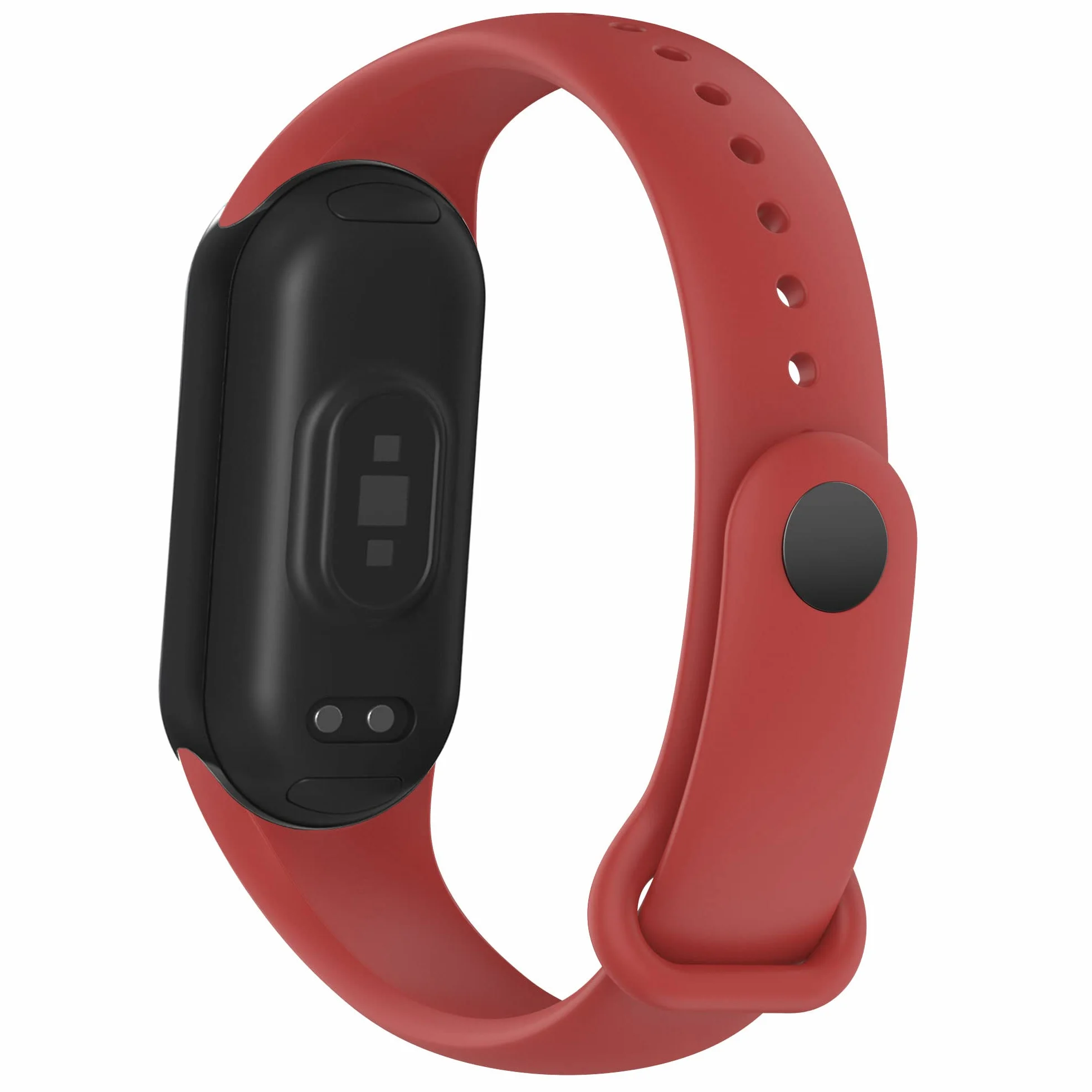 Pasek kompatybilny z zegarkiem Xiaomi Mi Band 8, silikonowe paski zastępcze, regulowane paski do smartwatcha Xiaomi Band 8, akcesoria do smartwatcha (czarny + czerwony), Silikon, Bez kamieni