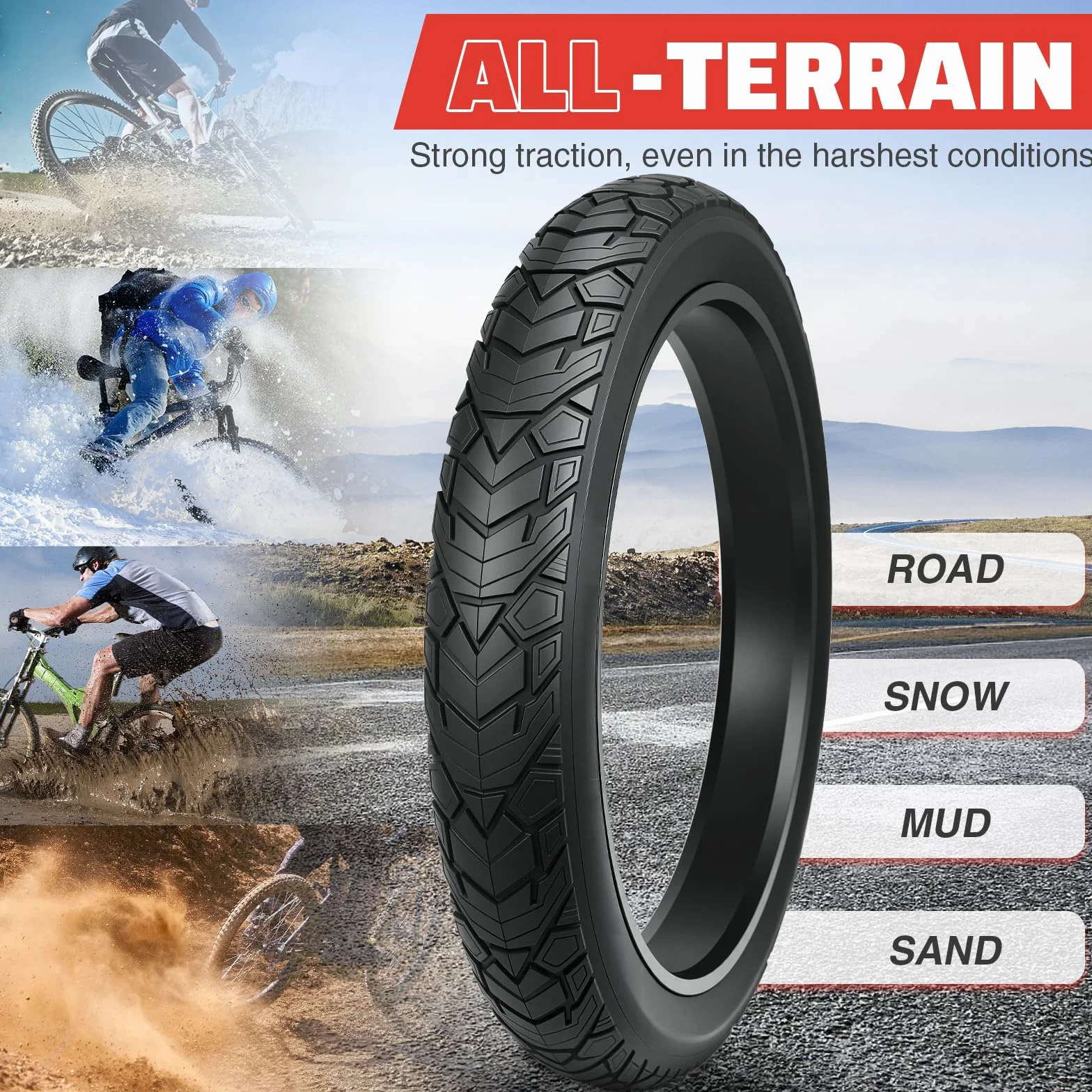 ZUKKA Fat Bike tire 20/26 x 4,0 cala Wieloszynski Replika Ceglawa Ciagla