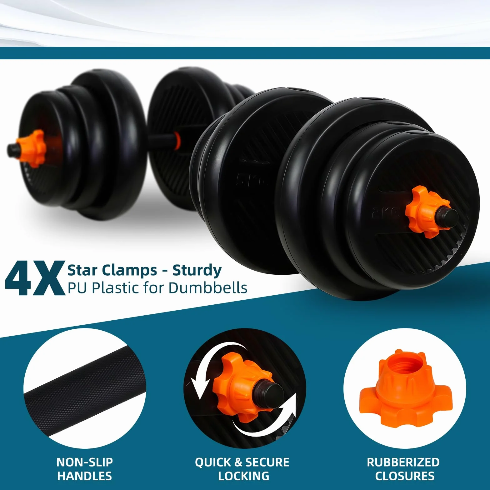 CCLIFE Zestaw hantli 6w1 kettlebell 2 regulowane piłki hantlowe z rurką stalową