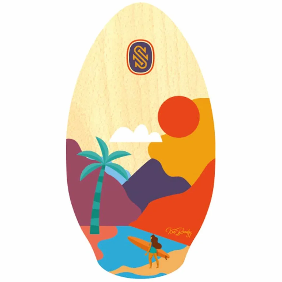Skimboard SkimOne 37 95 cm Kee Beach pomara?czowy ?ó?ty drewno