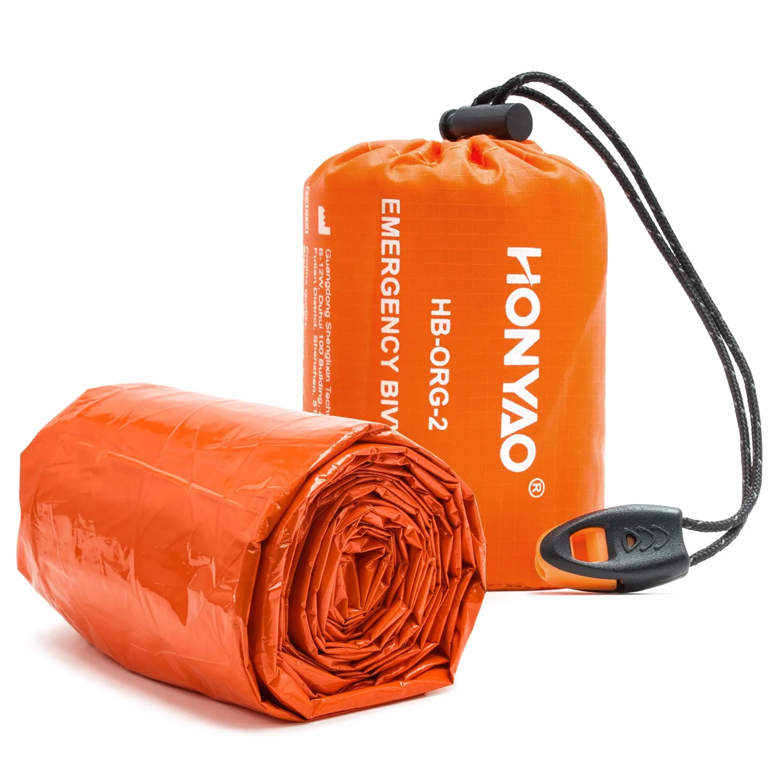 HONYAO Koc ratunkowy, do spania, survivalu, na biwak, pierwszej pomocy, wodoszczelny, namiot awaryjny, ultralekki, z gwizdkami sygnalizacyjnymi, na kemping, wędrówki