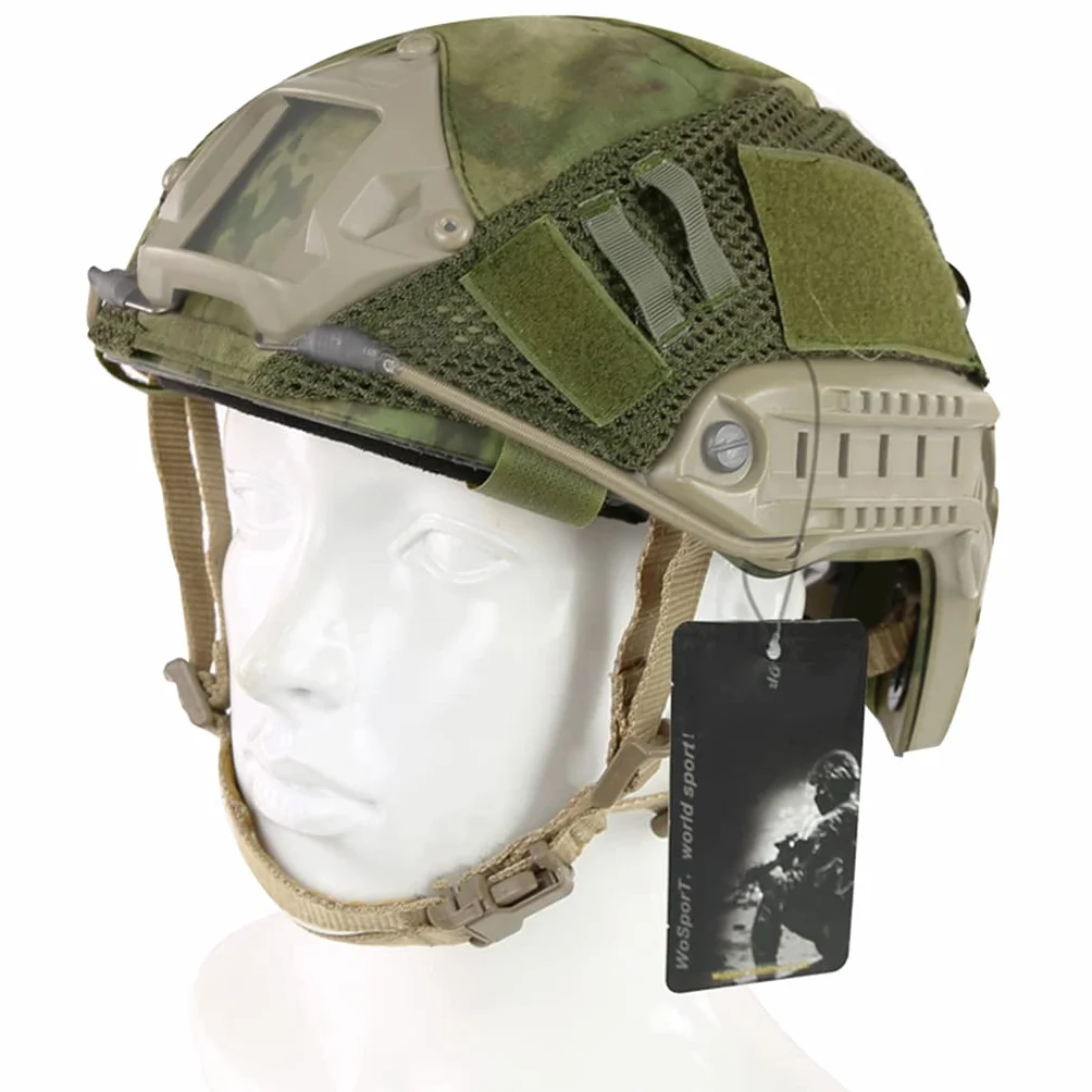 Wojskowy nylonowy hełm Camo, pokrowiec na hełm taktyczny Airsoft, pokrowiec ochronny na hełm zewnętrzny do kasku FAST MH/PJ/BJ (bez kasku),Green