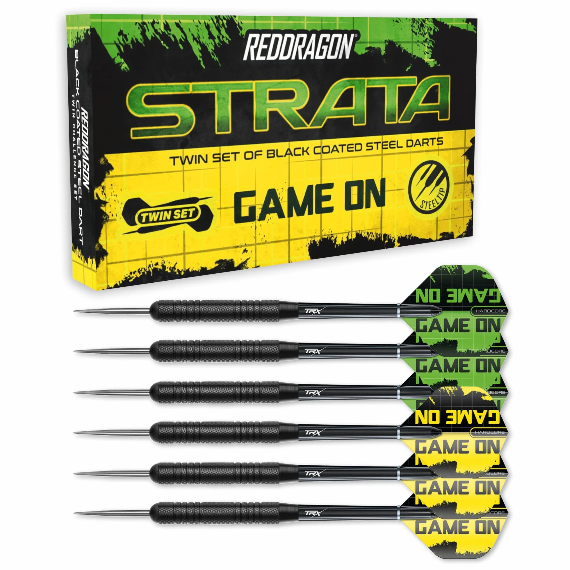 Red Dragon Strata 19-częściowy zestaw rzutek do darta 20 g Black Steel Tip