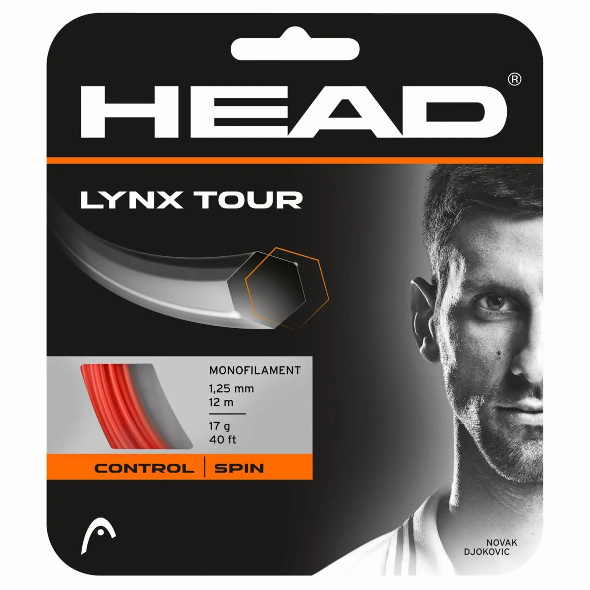 HEAD Lynx Tour zestaw pomarańczowych strun tenisowych 12 m monofil pomarańczowy